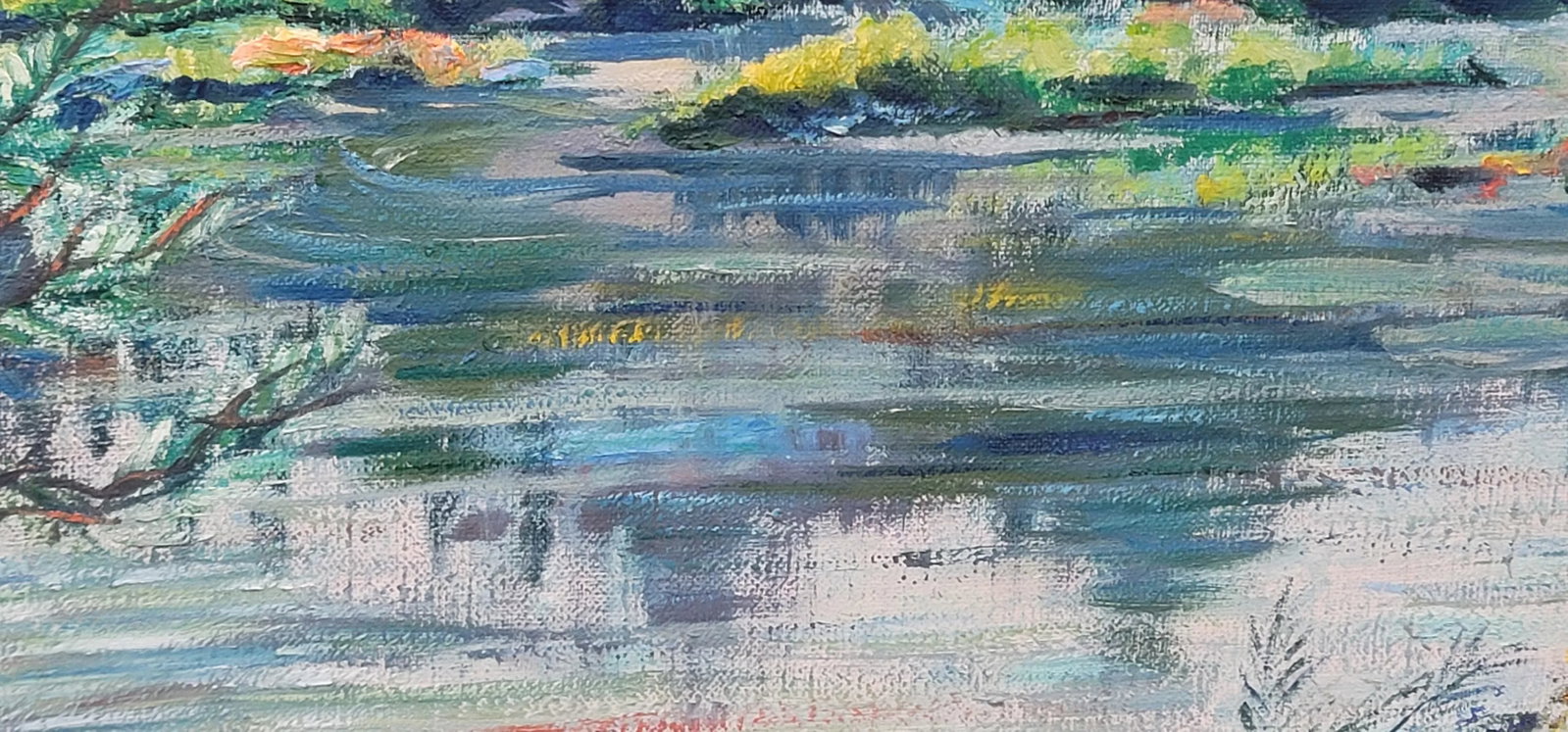 1960s Ann Ruge Post Impressionist Landscape Painting Wall Art, Framed - 10