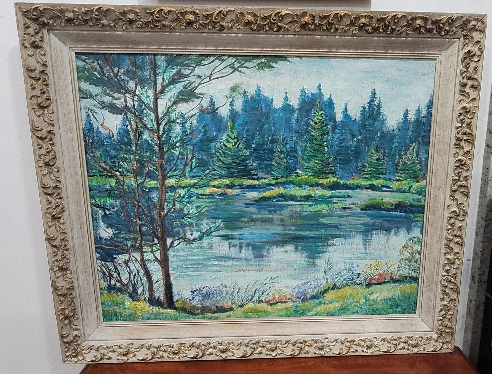 1960s Ann Ruge Post Impressionist Landscape Painting Wall Art, Framed - 2