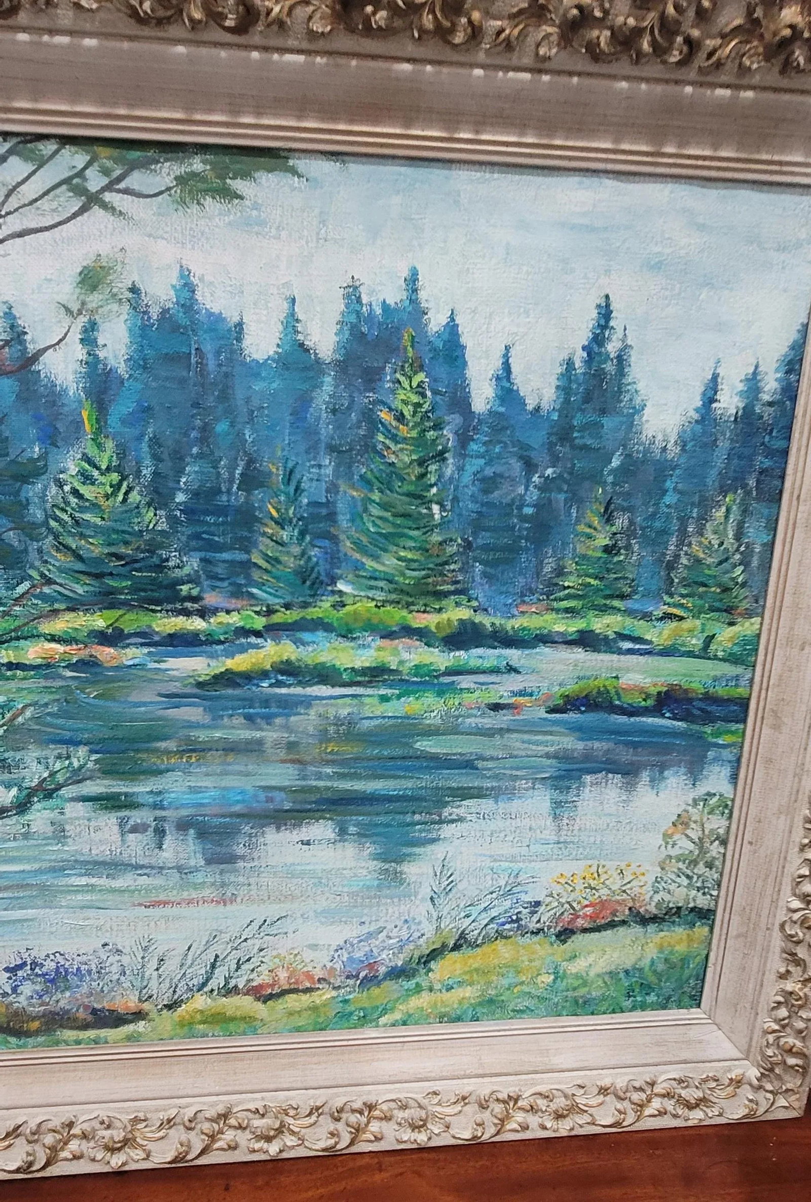 1960s Ann Ruge Post Impressionist Landscape Painting Wall Art, Framed - 4