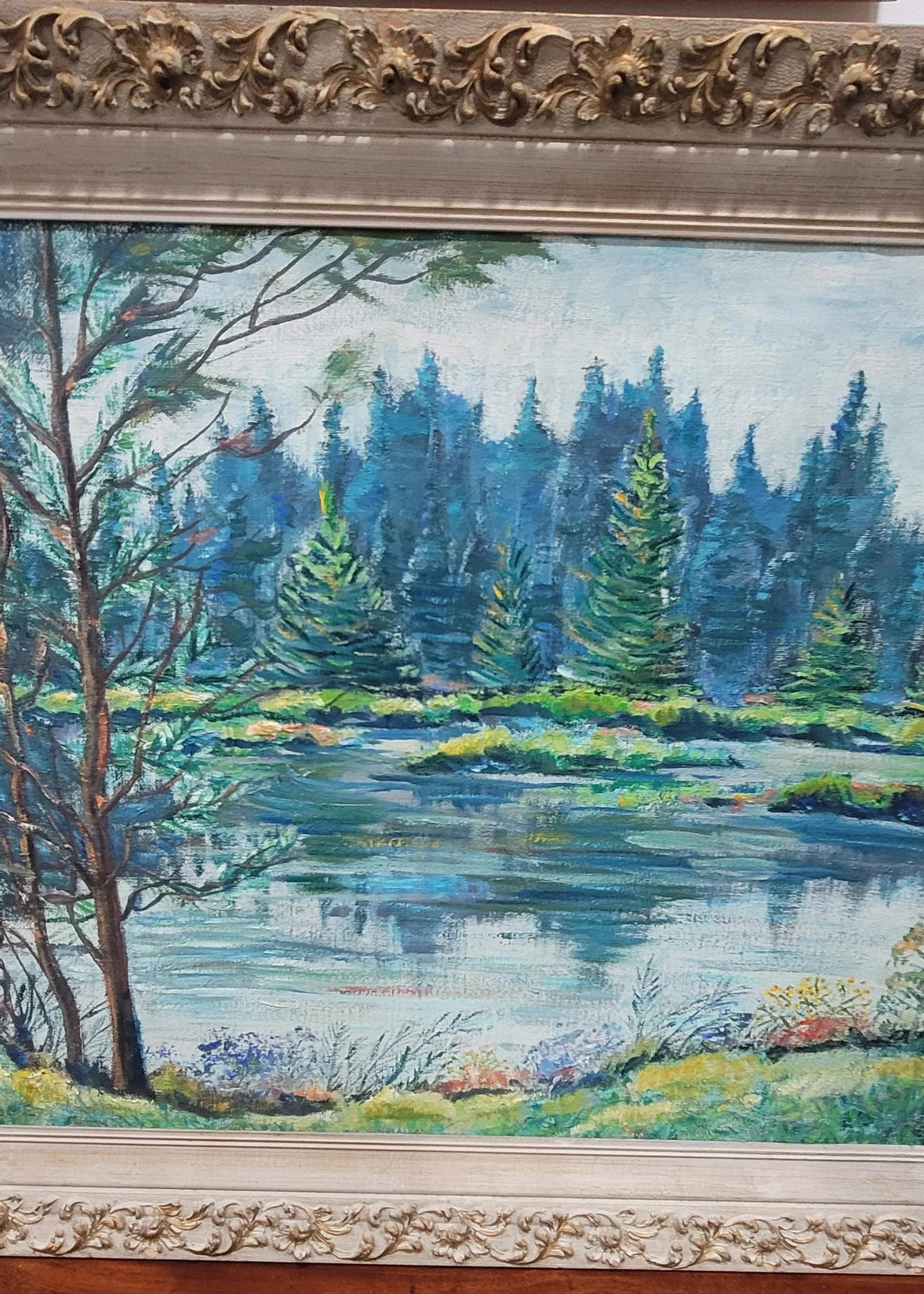 1960s Ann Ruge Post Impressionist Landscape Painting Wall Art, Framed - 5