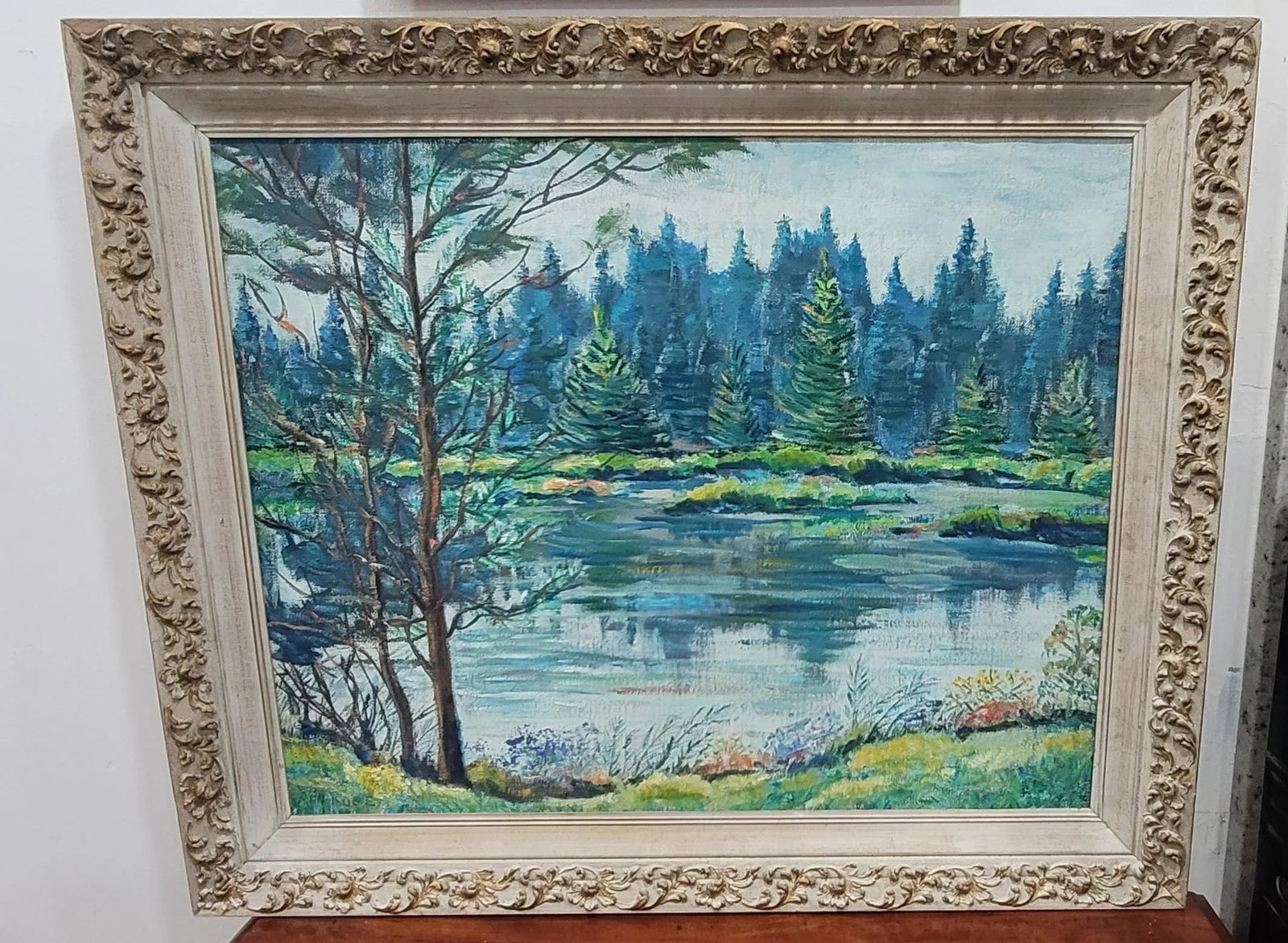 1960s Ann Ruge Post Impressionist Landscape Painting Wall Art, Framed - 7
