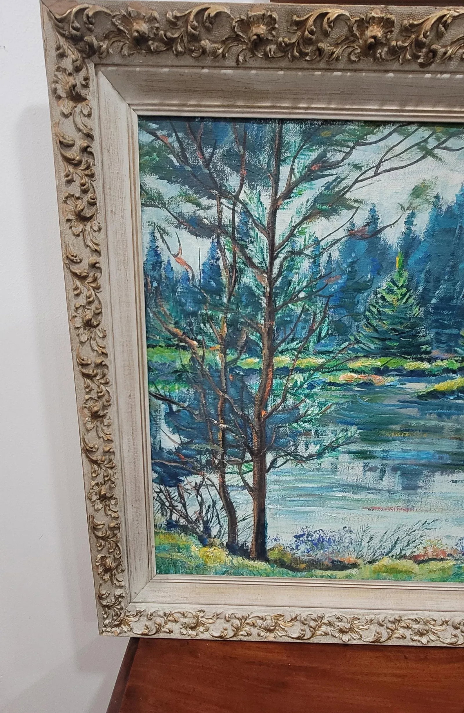 1960s Ann Ruge Post Impressionist Landscape Painting Wall Art, Framed - 8