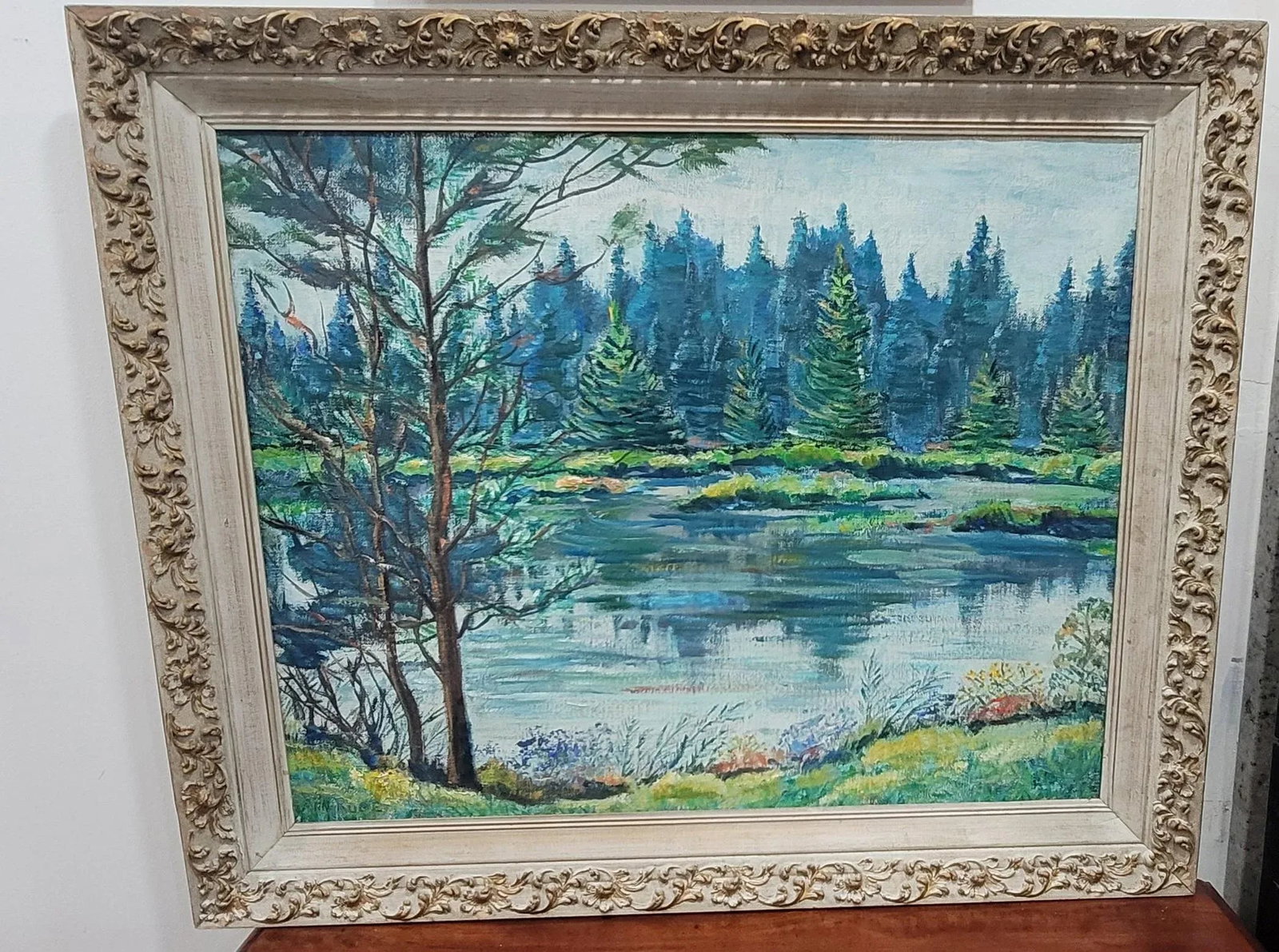 1960s Ann Ruge Post Impressionist Landscape Painting Wall Art, Framed - 9
