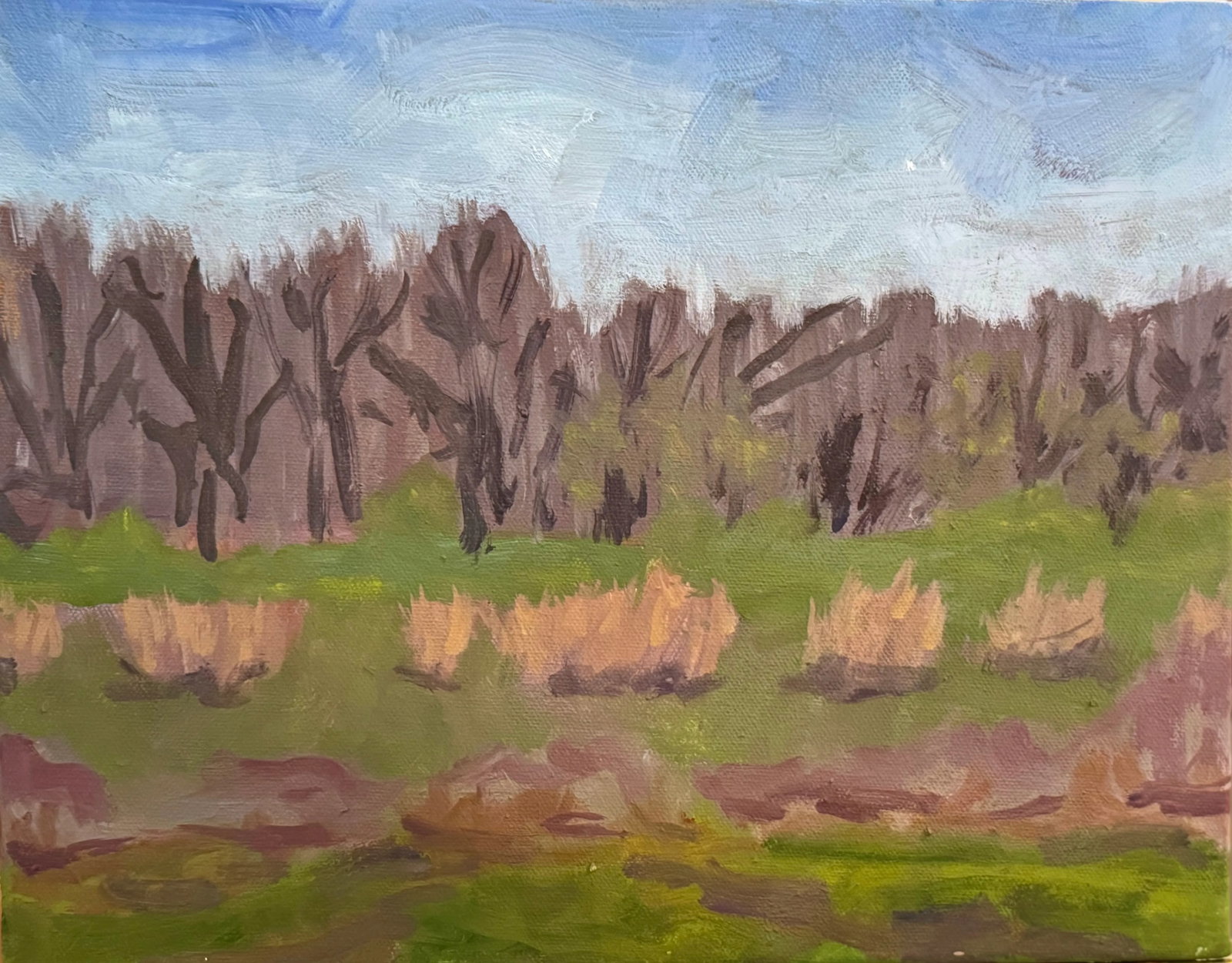 "Fields in Fall" Contemporary Landscape Oil Painting by Teresa DiMarco (1 of 2)