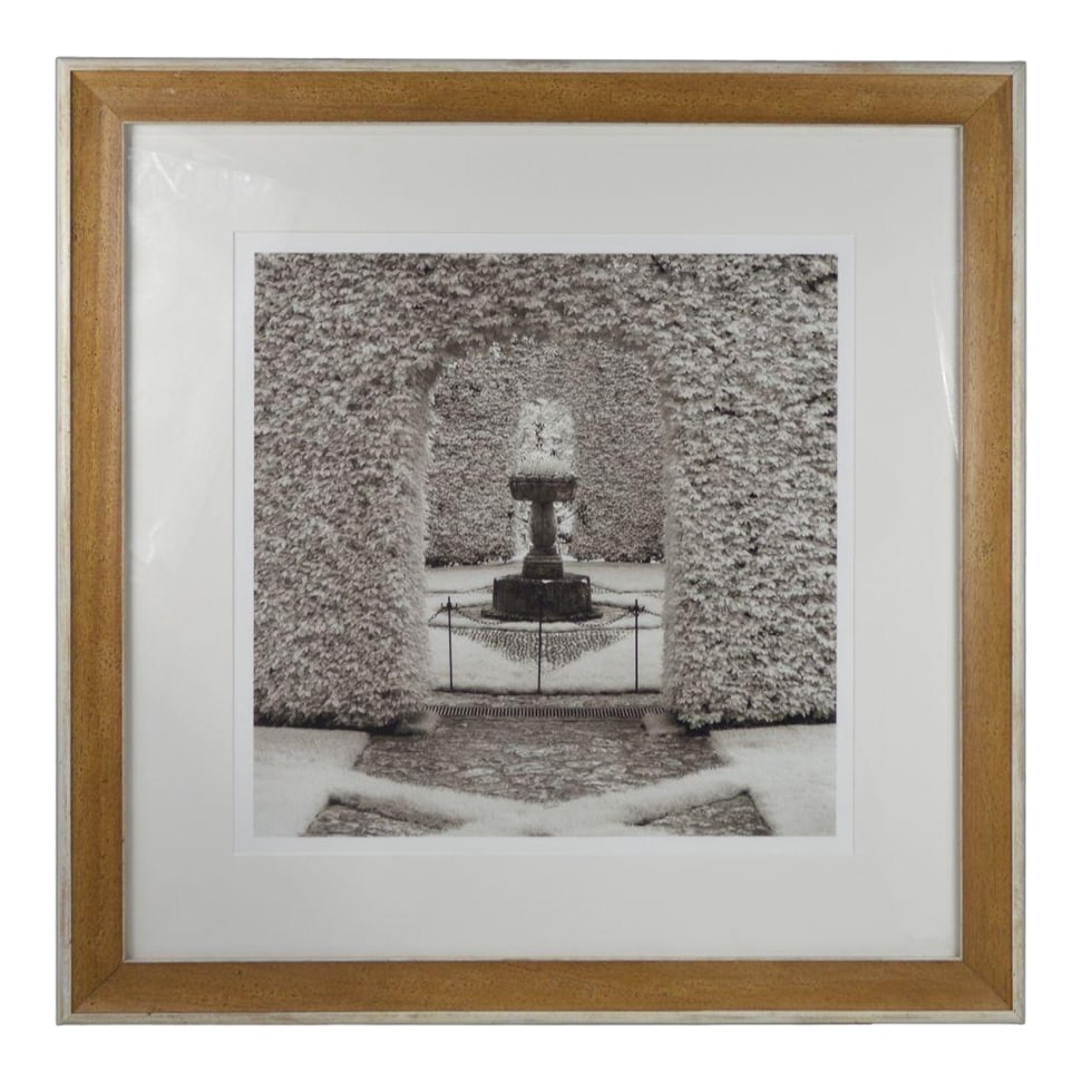 Trowbridge Garden Landscape Print in a Hand Crafted Frame: Trowbridge hand crafts beautifully designed frames and incorporates equally fine imagery within these frames. This is a delightful example of a garden architectural landscape print framed, under