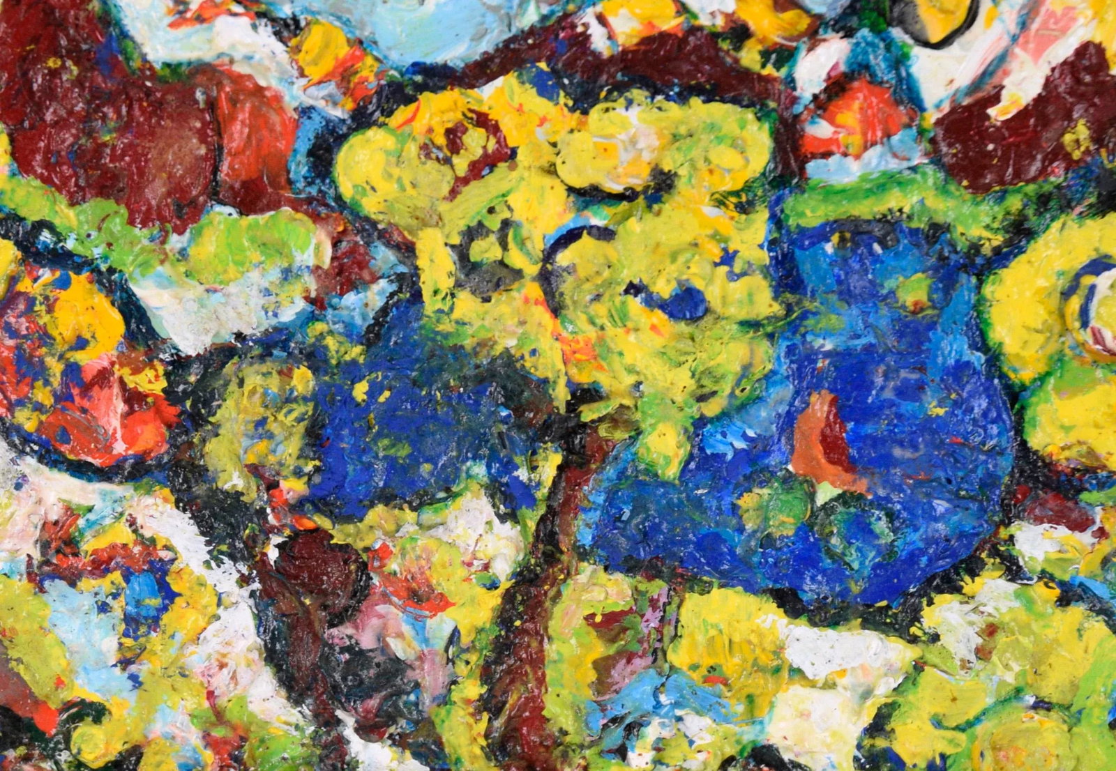 Fauvist Landscape With Lake and Mountains in Oil on Paper - 6