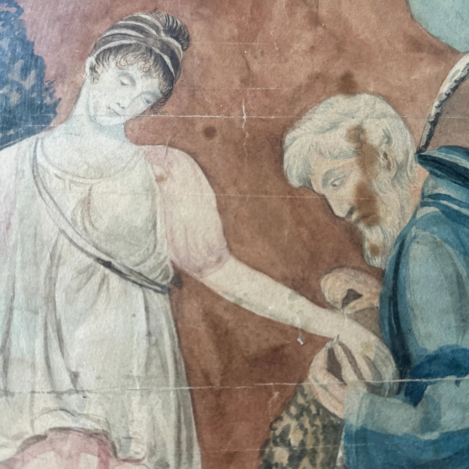 Original Painting on Paper - Jesus and the Samaritan. Water Color Original by Ann Slingerton. Ny Ama - 4