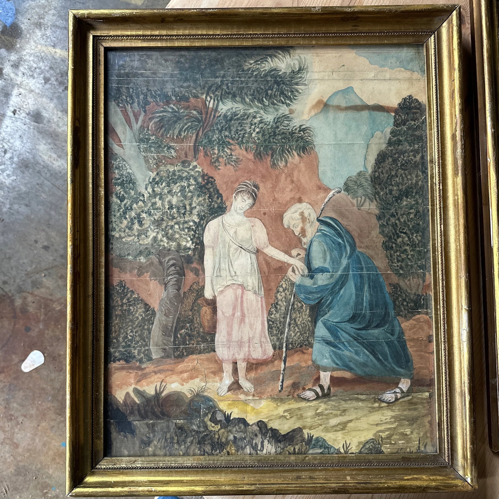 Original Painting on Paper - Jesus and the Samaritan. Water Color Original by Ann Slingerton. Ny Ama - 8