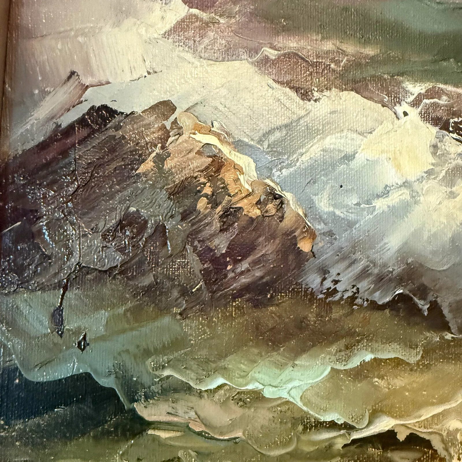 Mid-Century Seaside Landscape Oil Painting on Canvas, Signed - 4