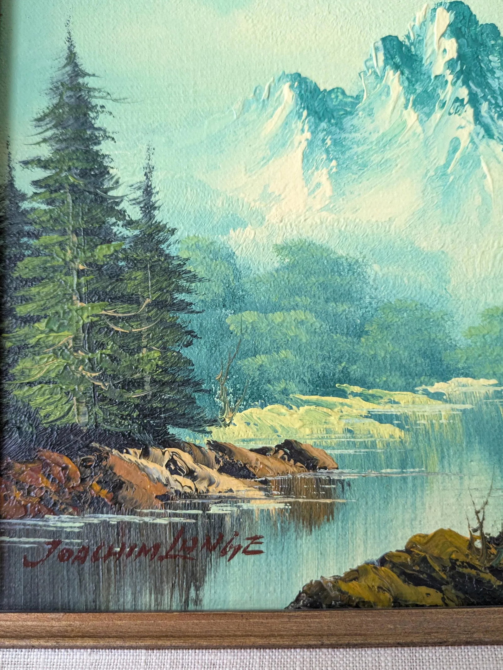 Mid 20th Century Framed Mid Century Oil Painting Signed Joachim Lange - 5