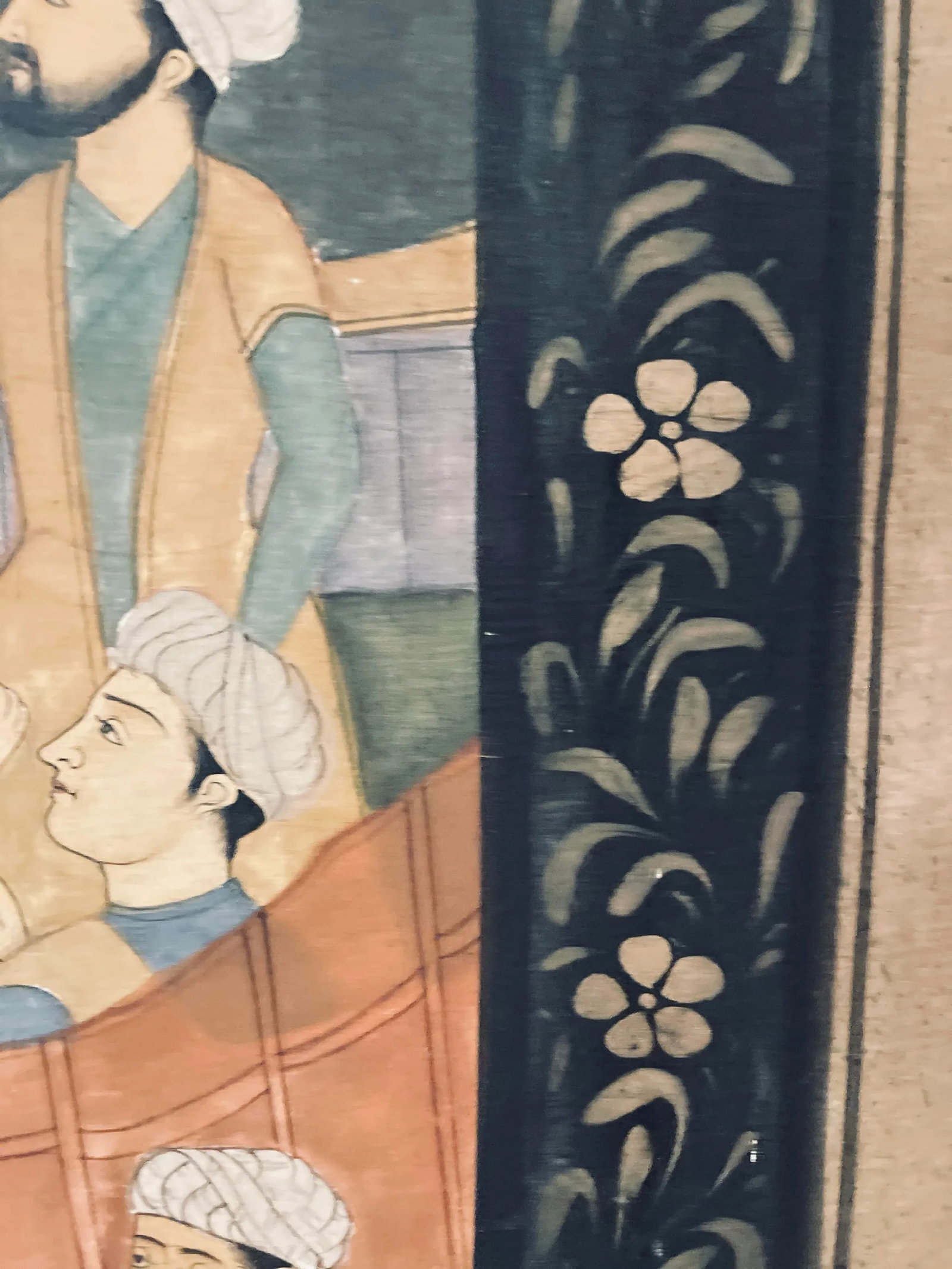 1930s Vintage Persian Painting on Fabric, Framed - 7