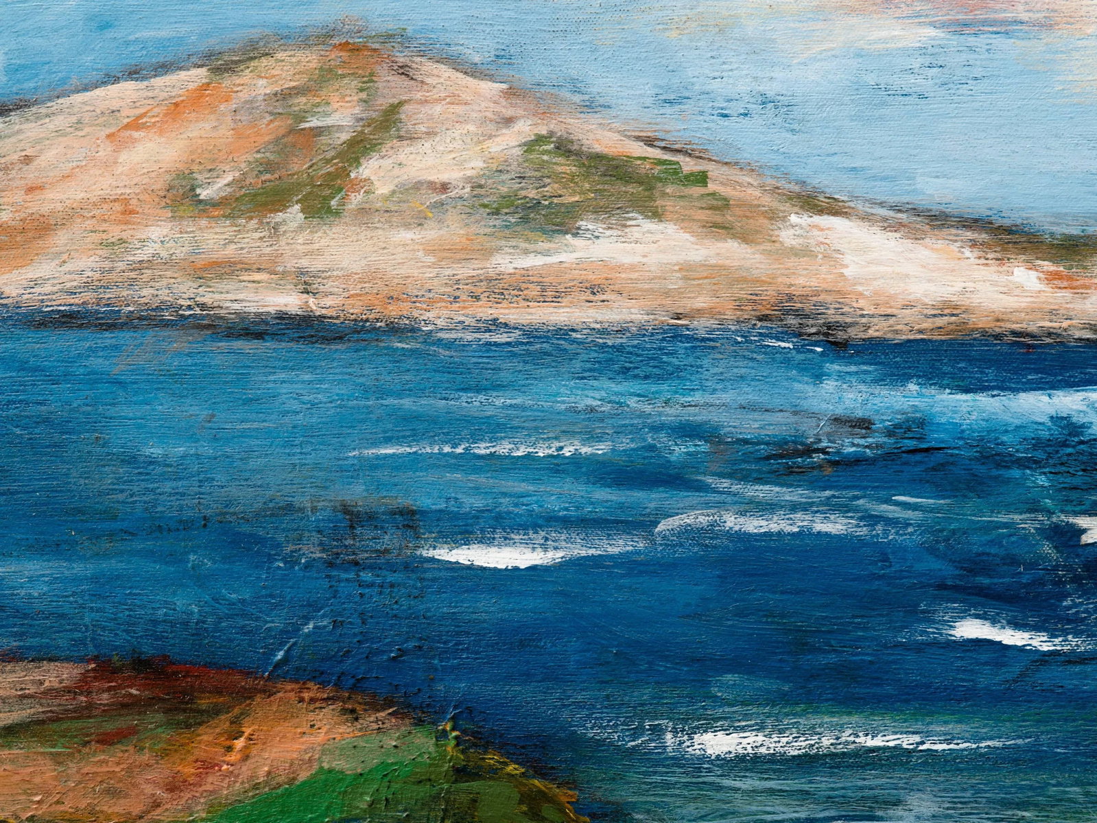 Surrealist Mediterranean Beach Scene Painting, circa 1983 - 5