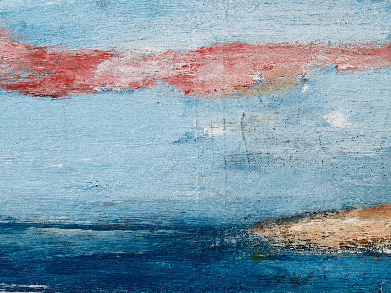 Surrealist Mediterranean Beach Scene Painting, circa 1983 - 6