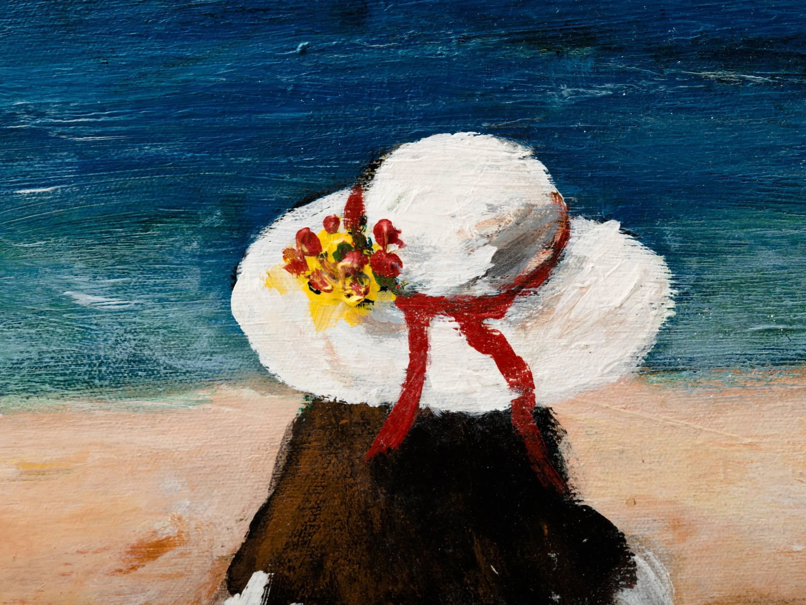 Surrealist Mediterranean Beach Scene Painting, circa 1983 - 9