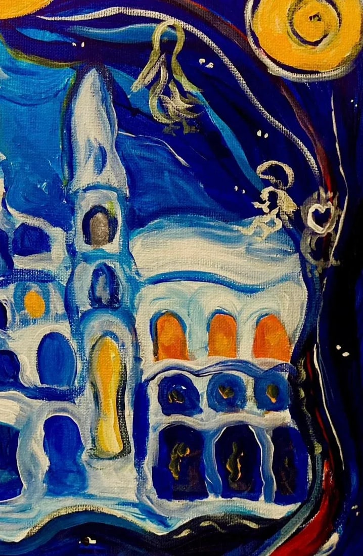 "Twilight Second Line" Original Painting by Mina Zavala Lanzas, New Orleans Louisiana - 2