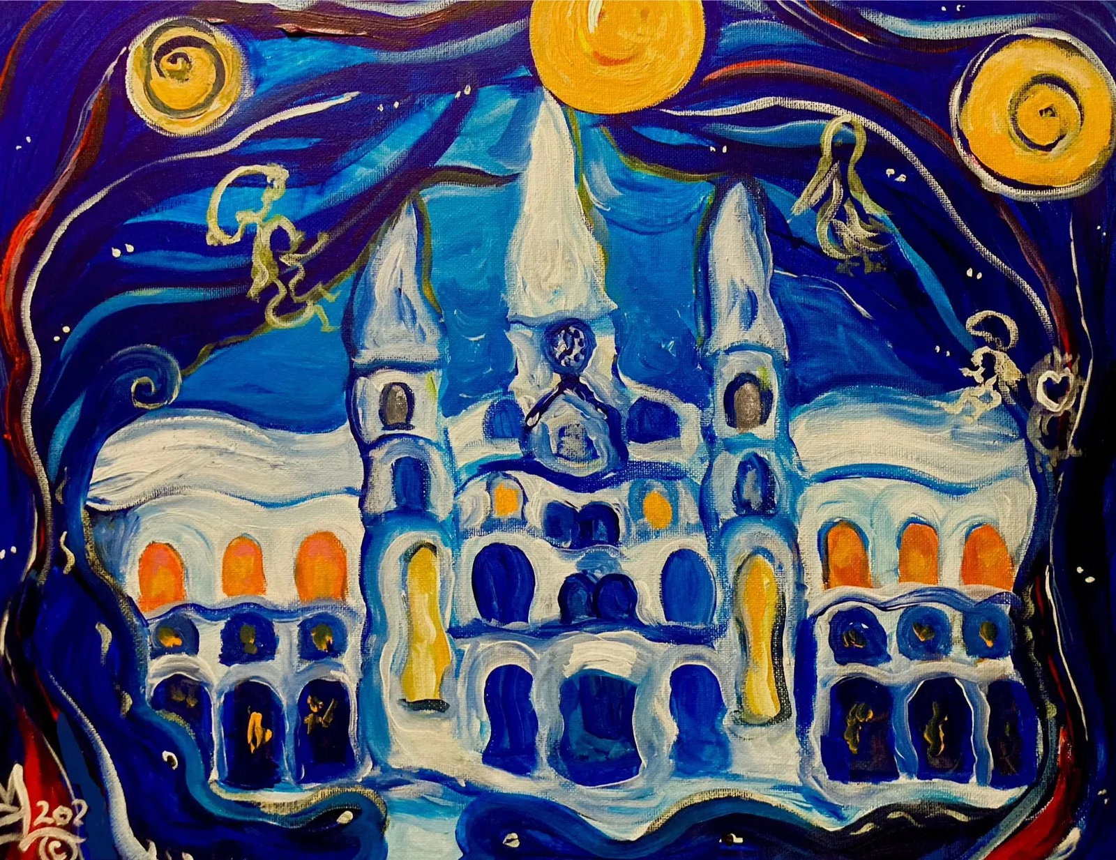 "Twilight Second Line" Original Painting by Mina Zavala Lanzas, New Orleans Louisiana - 5