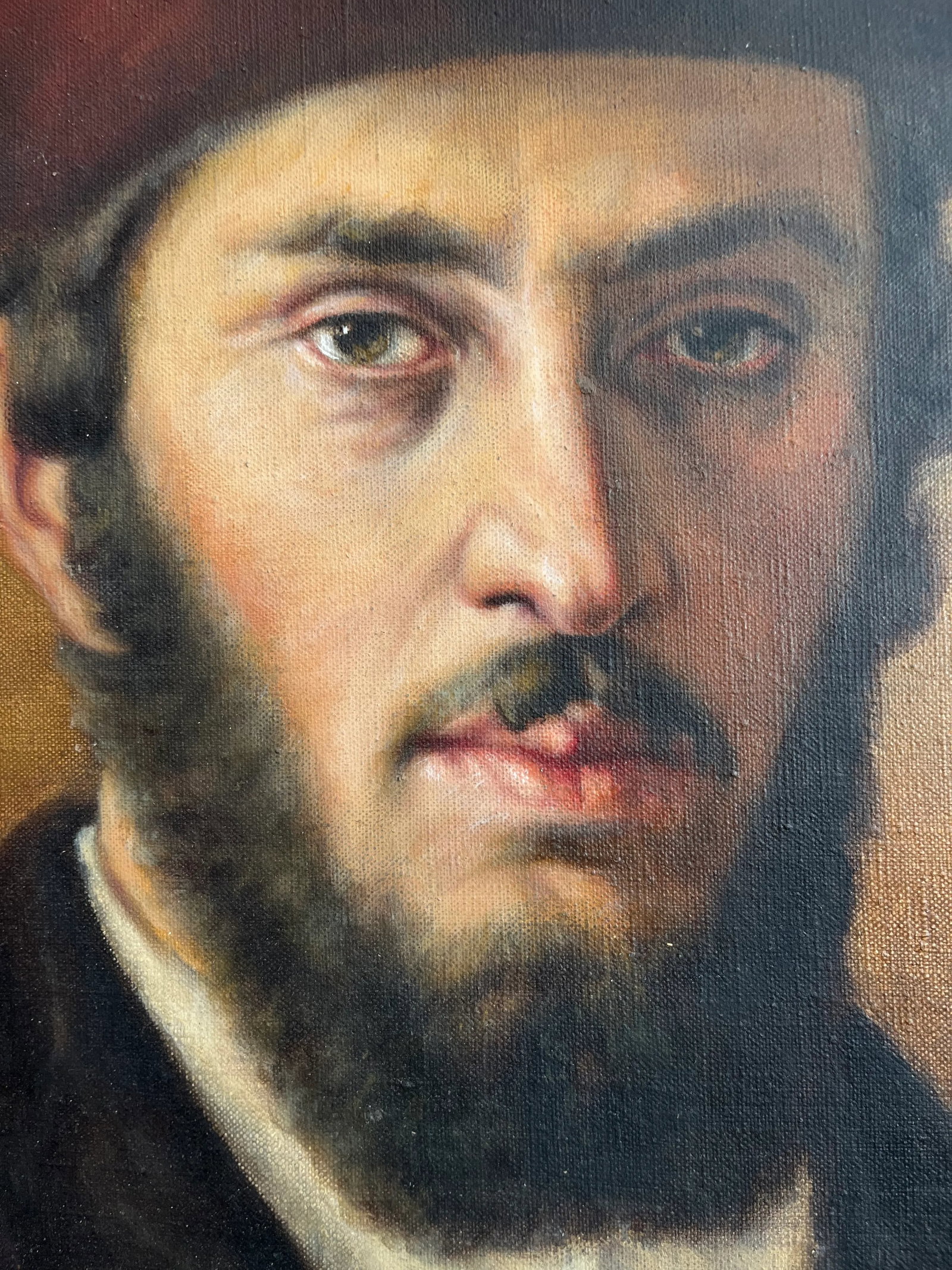 Austrian Portrait - Oil on Canvas - Hasid With Traditional Schtreimel - 10