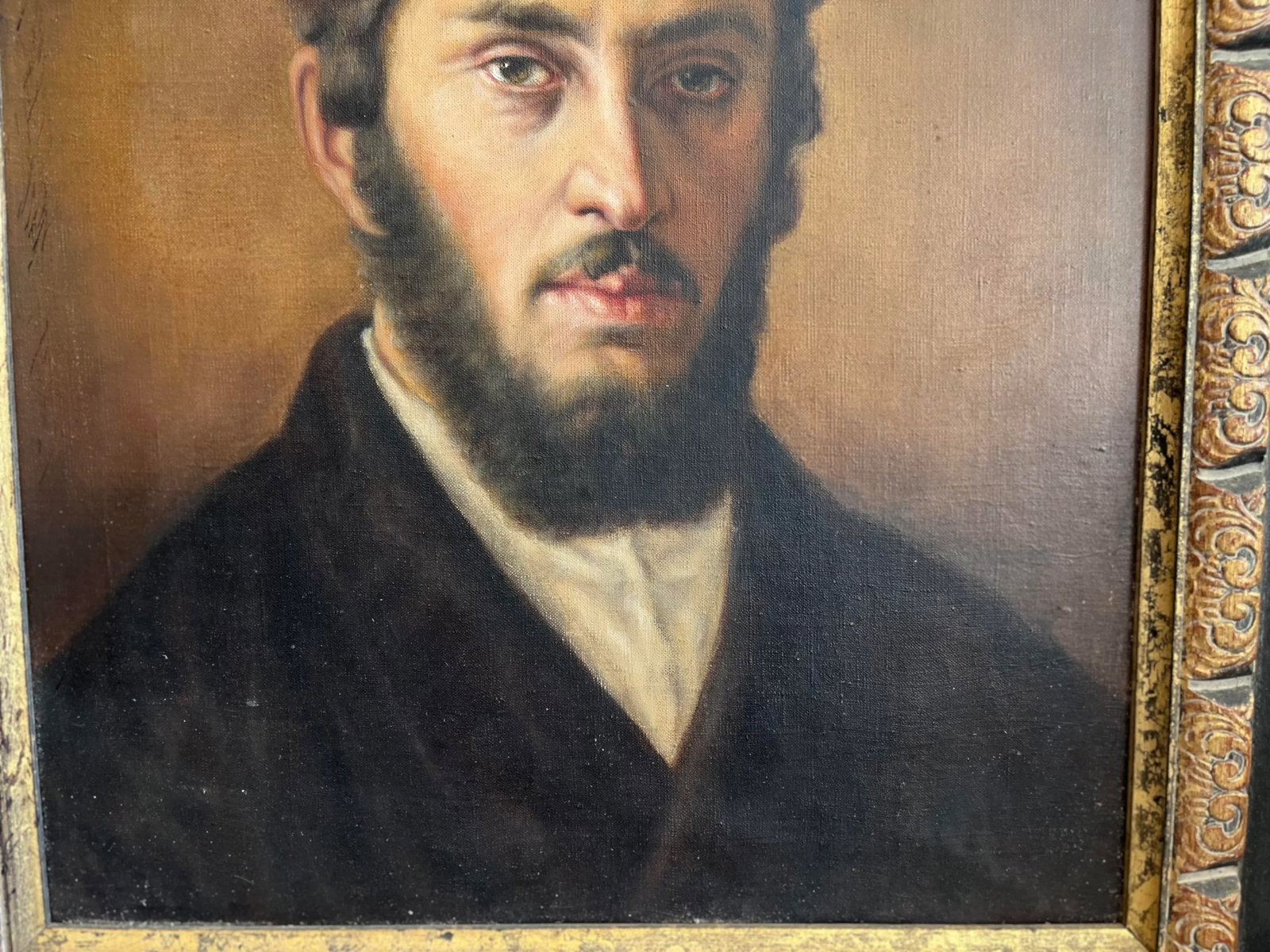 Austrian Portrait - Oil on Canvas - Hasid With Traditional Schtreimel - 4