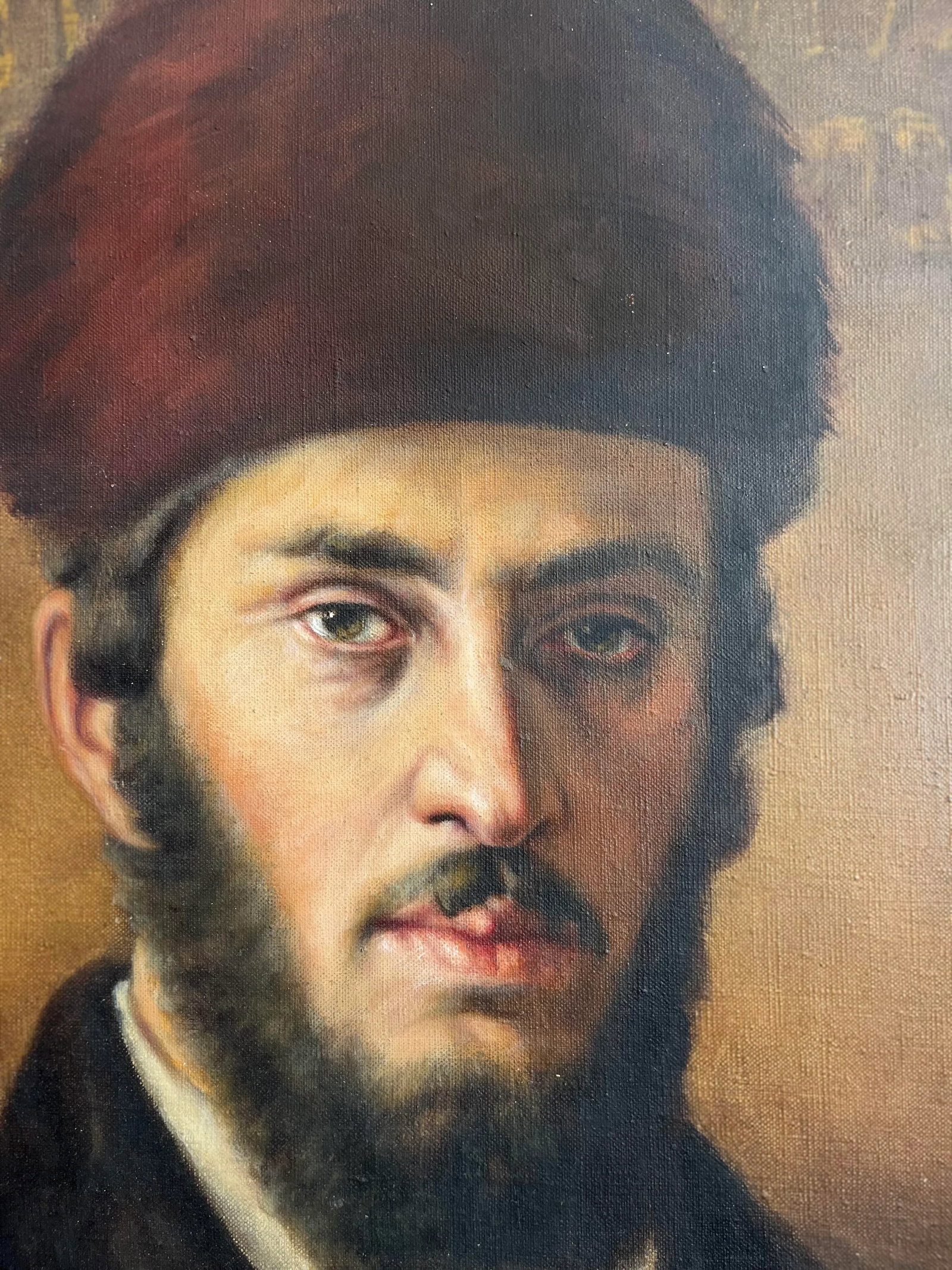 Austrian Portrait - Oil on Canvas - Hasid With Traditional Schtreimel - 7
