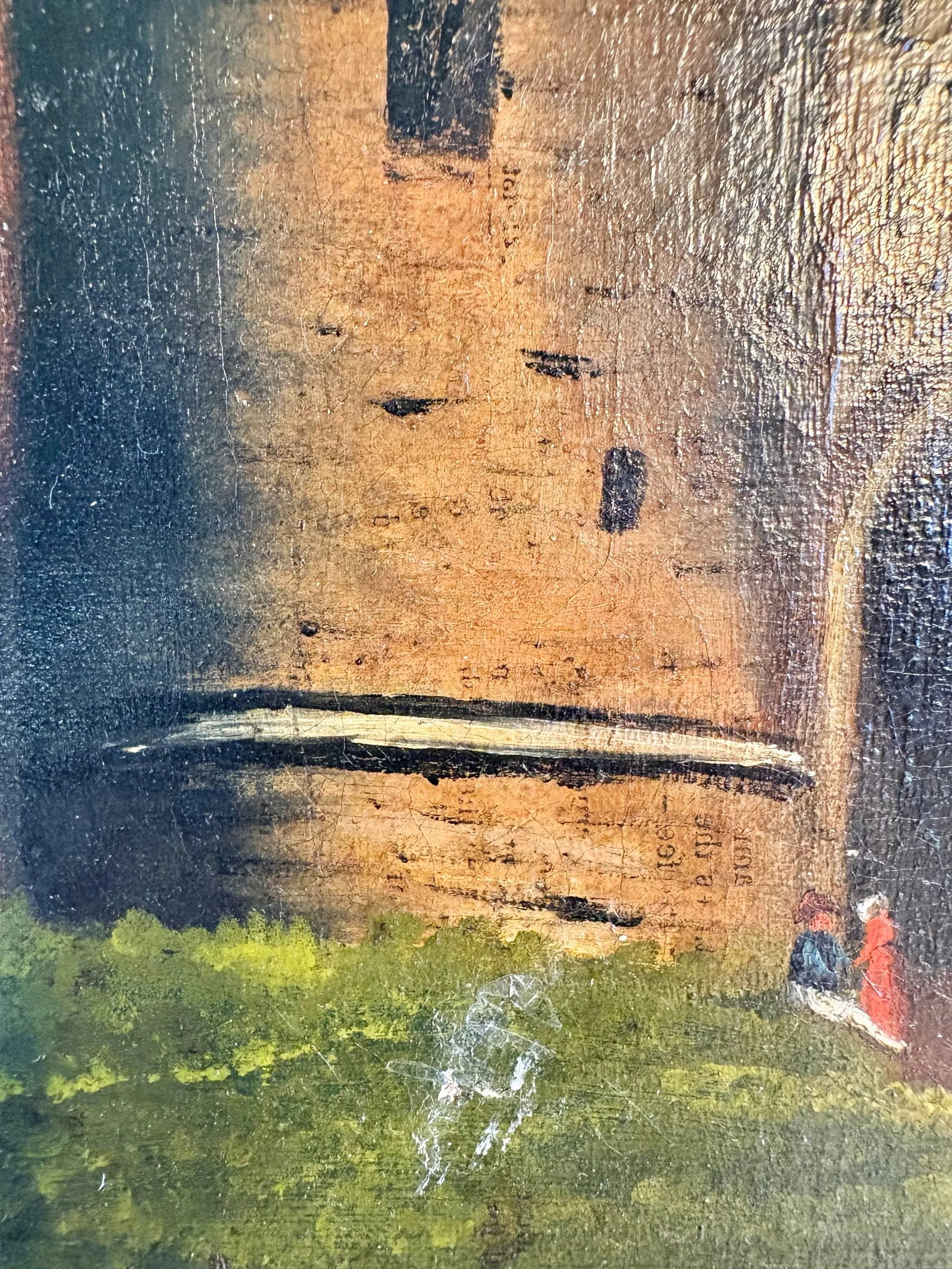 Early 20th Century French Castle Art Oil on Canvas - 10