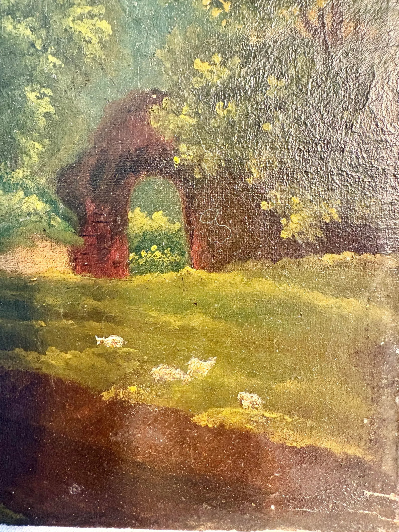 Early 20th Century French Castle Art Oil on Canvas - 7