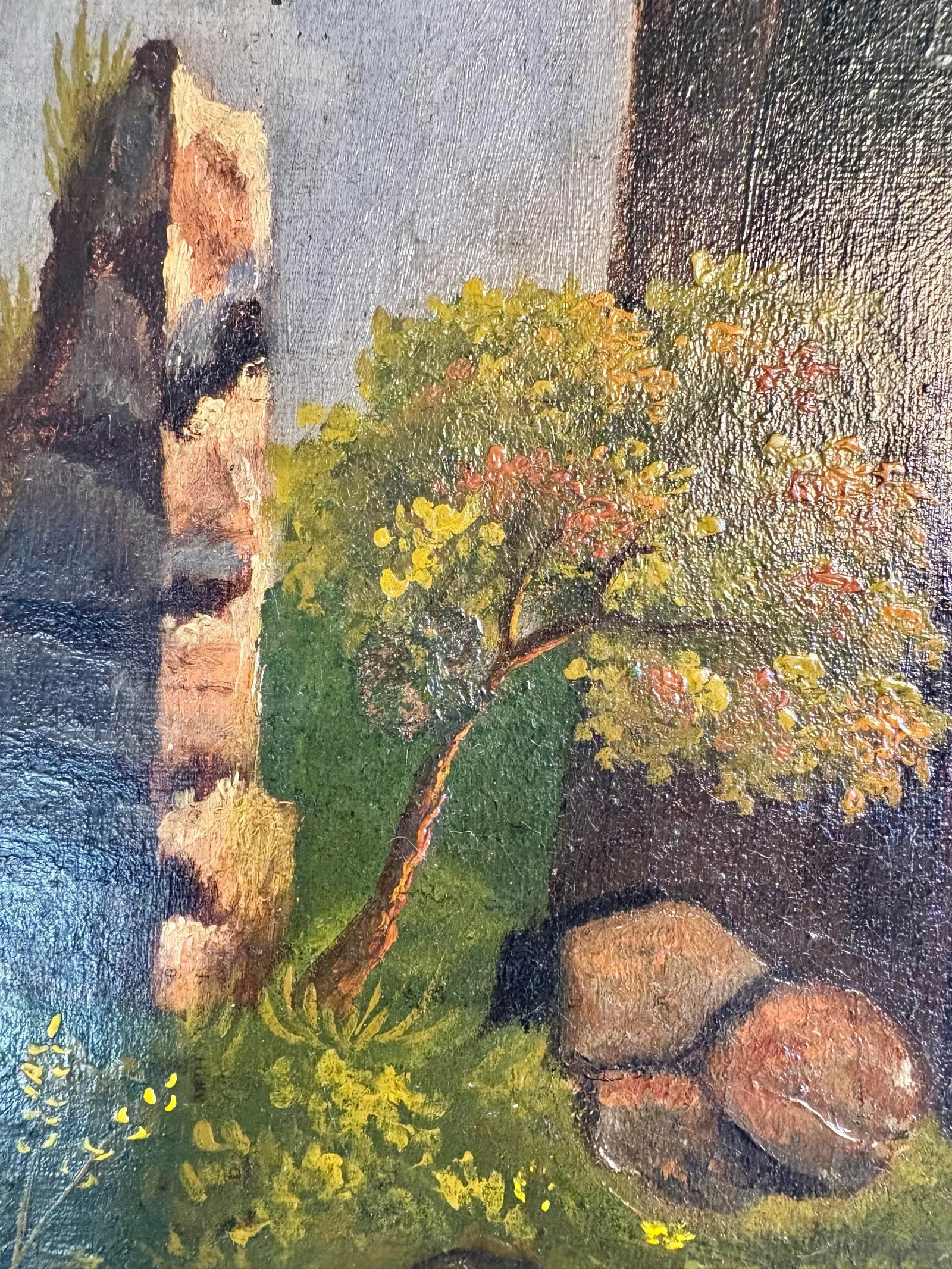 Early 20th Century French Castle Art Oil on Canvas - 8