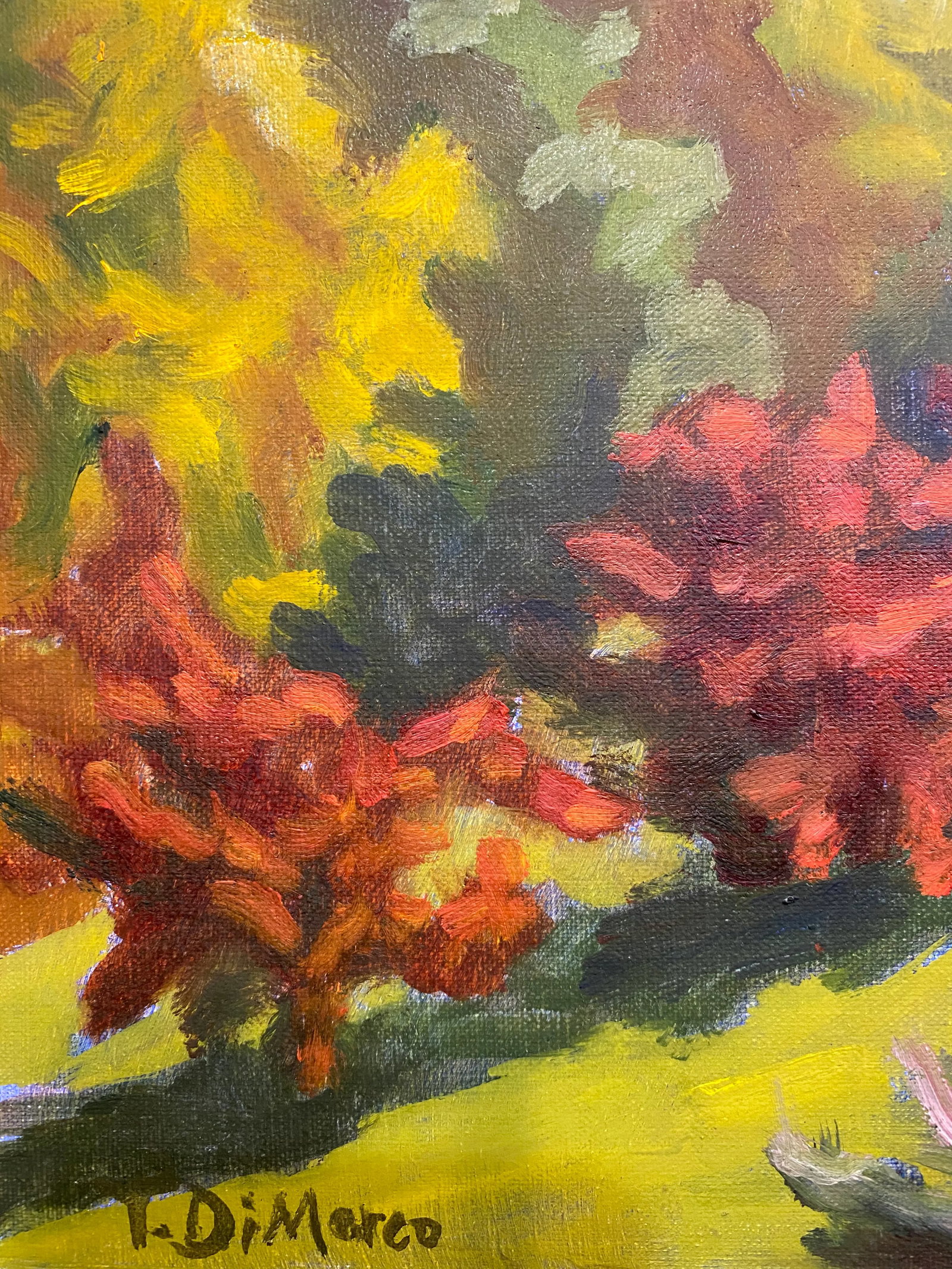 Contemporary Landscape Oil Painting "Red Foliage" by Teresa DiMarco - 2