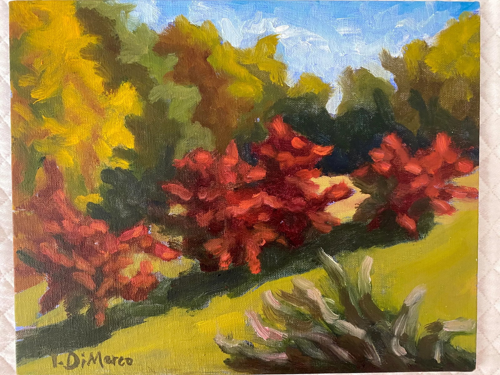 Contemporary Landscape Oil Painting "Red Foliage" by Teresa DiMarco - 4