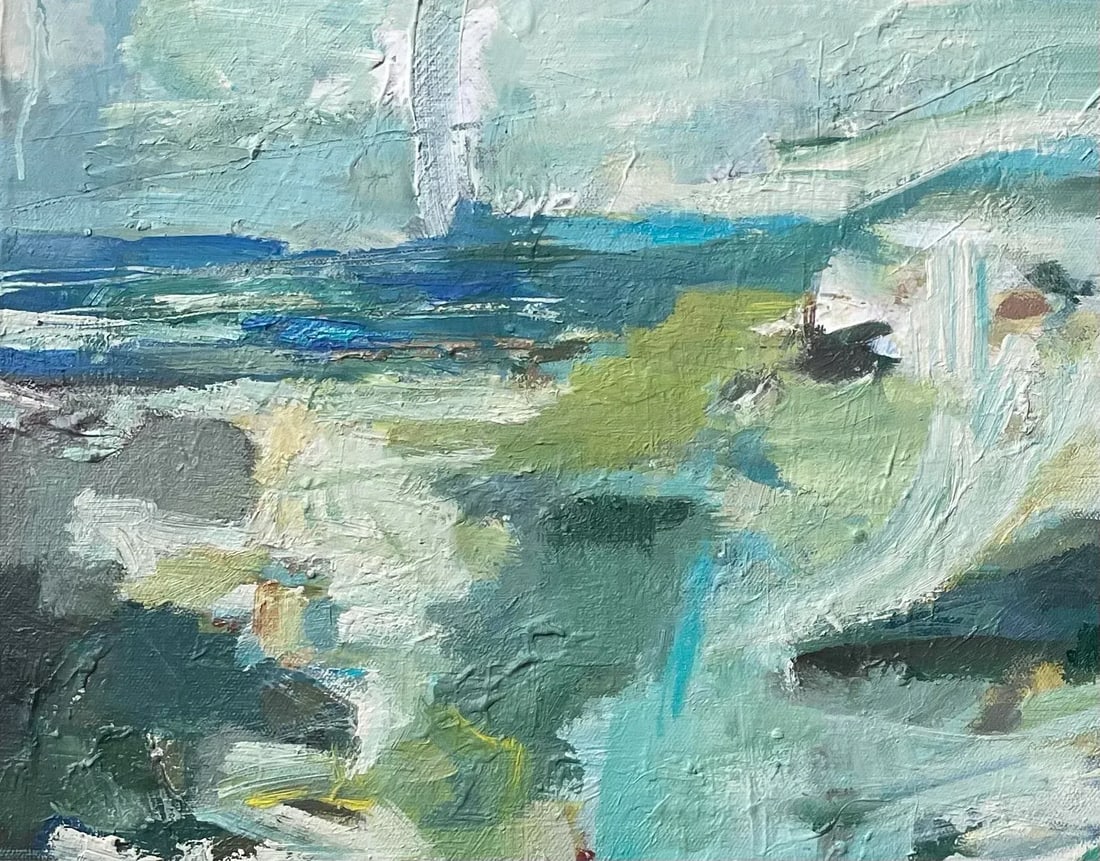 Original Painting 'Every Moment New"' Blue Abstract Expressionist Painting by Michele Zuzalek - 2
