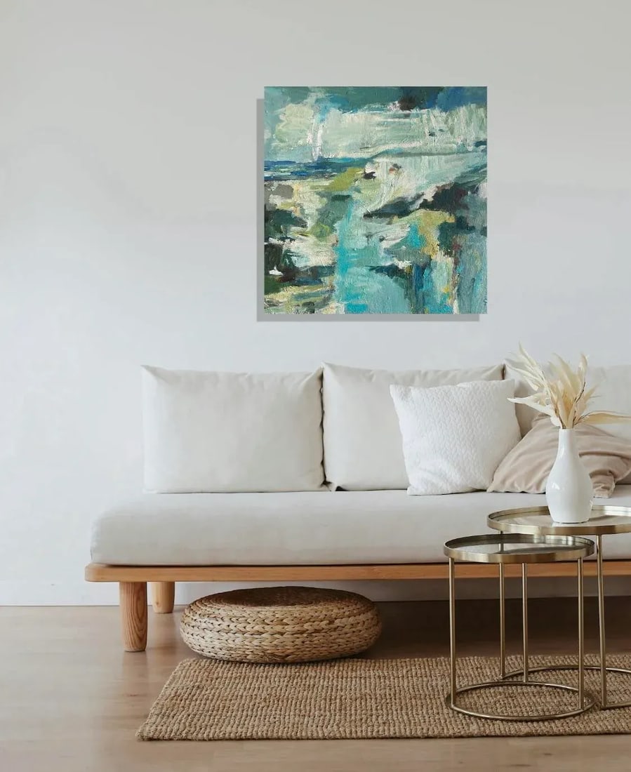 Original Painting 'Every Moment New"' Blue Abstract Expressionist Painting by Michele Zuzalek - 3