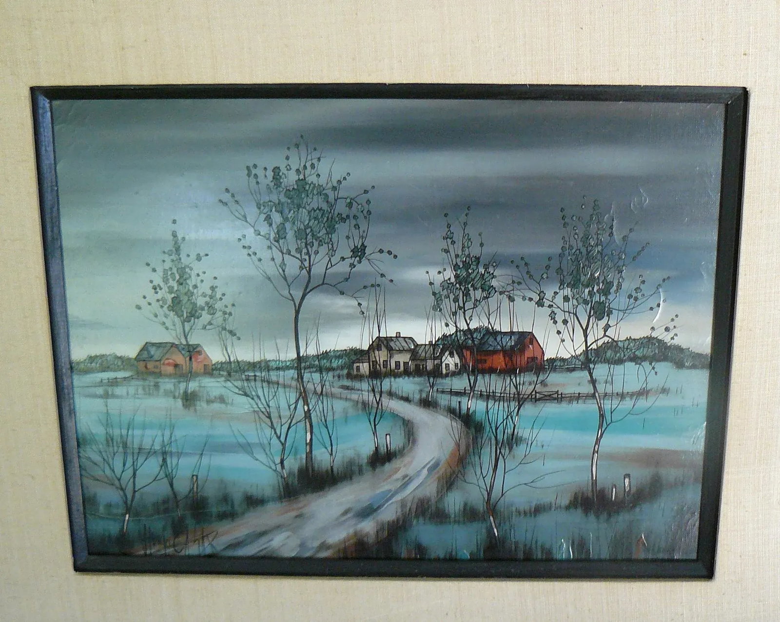 Mid Century Landscape by Hugo Casar in Original Frame - 2