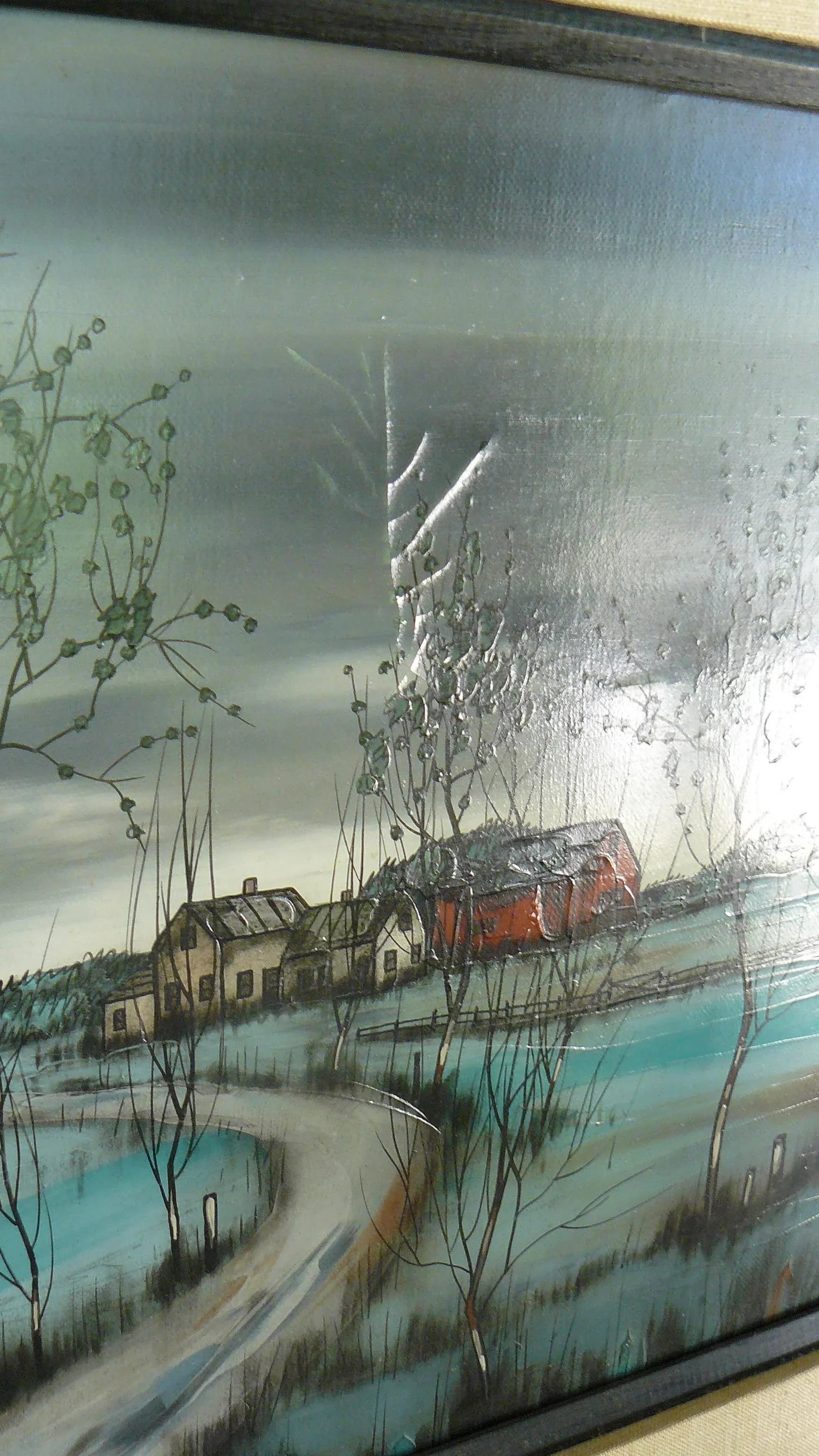 Mid Century Landscape by Hugo Casar in Original Frame - 3