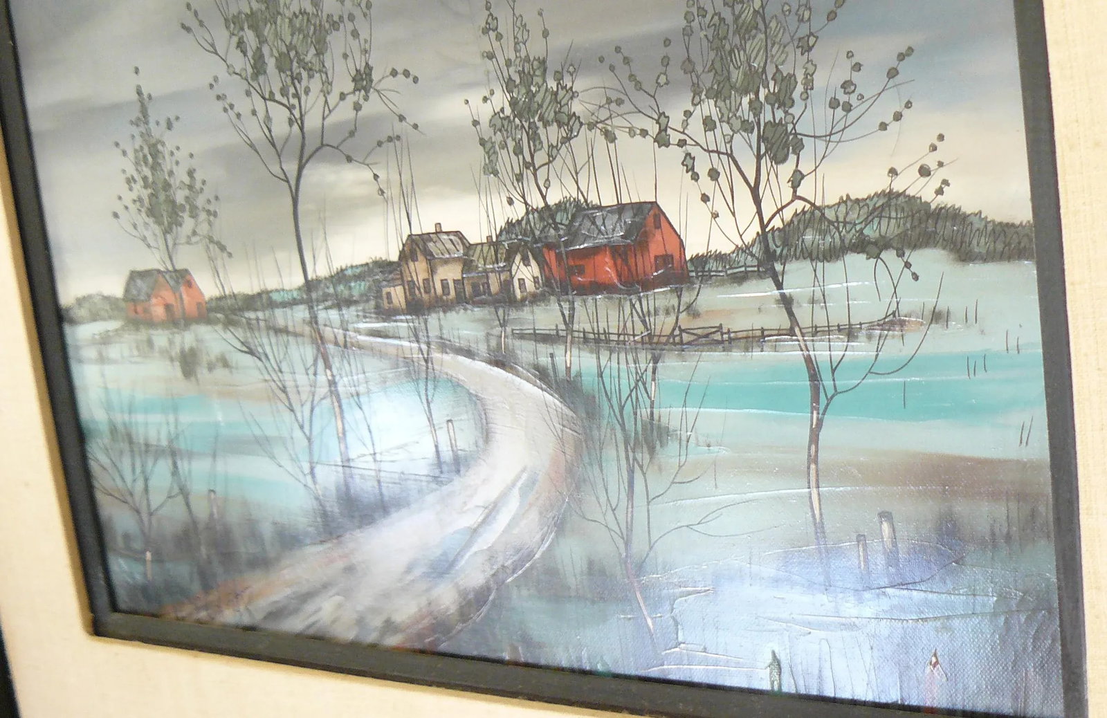 Mid Century Landscape by Hugo Casar in Original Frame - 5