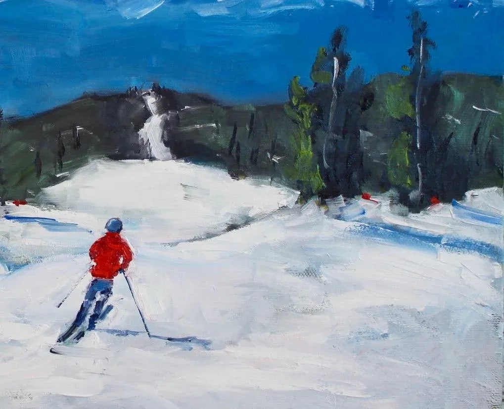 Winterscapes - Diamond Peak Run Original Oil on Gallery Wrapped Canvas - 7