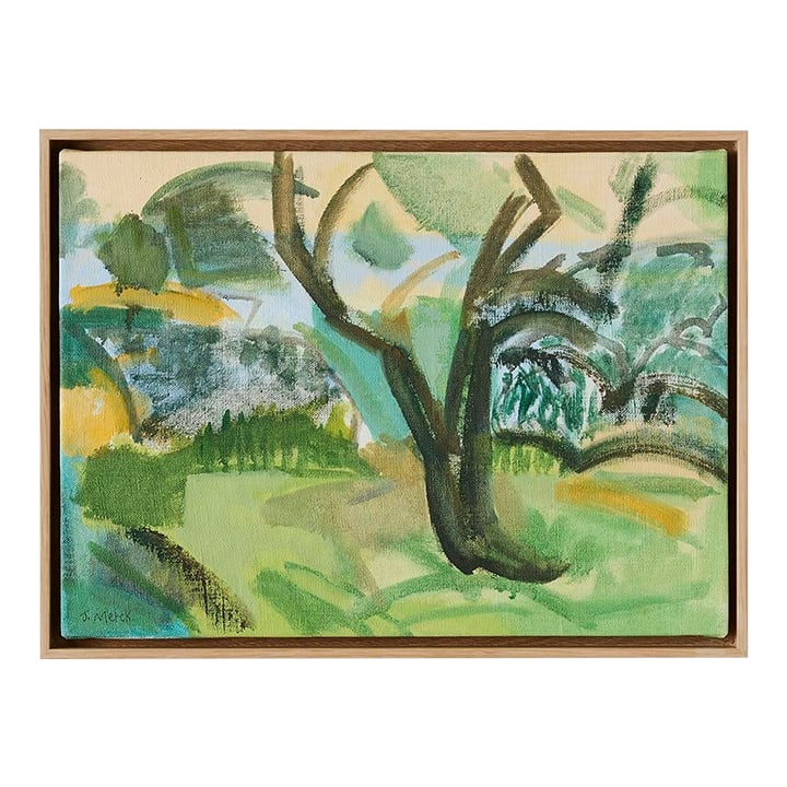 Josie Merck, Split Apple II: - Oil on canvas, framed in oak - Debuting on August 9th, Tori Jones Studio will present a new collection of artwork by Josie Merck, a lauded artist, Block Island summer resident, and founder of the