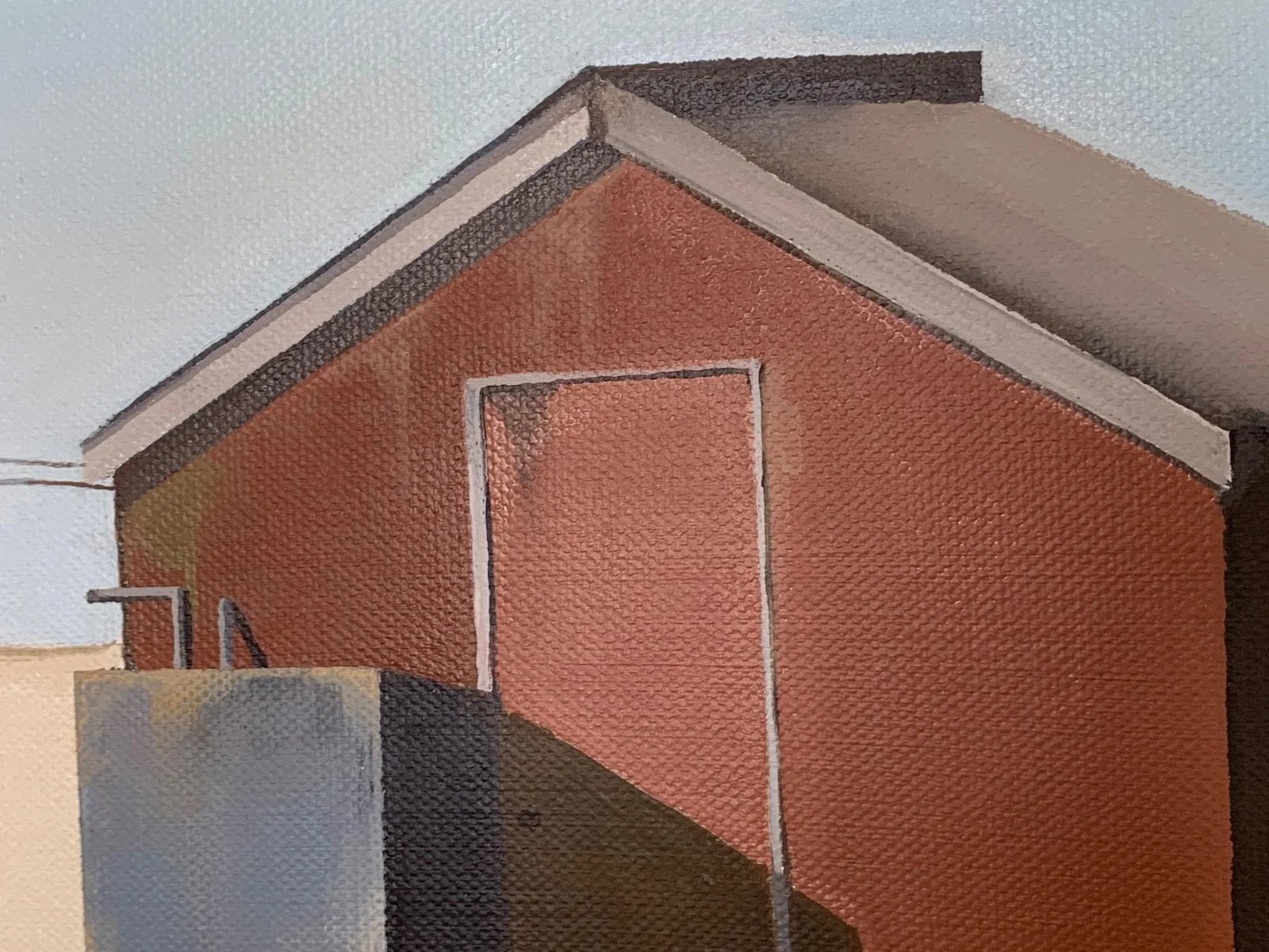 "The Walker" Contemporary Figurative Minimalist Landscape Oil Painting, Framed - 10