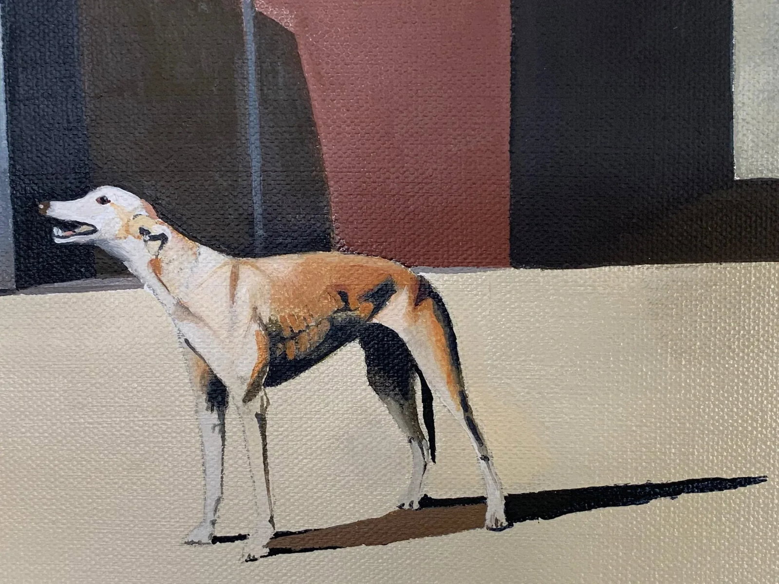 "The Walker" Contemporary Figurative Minimalist Landscape Oil Painting, Framed - 11