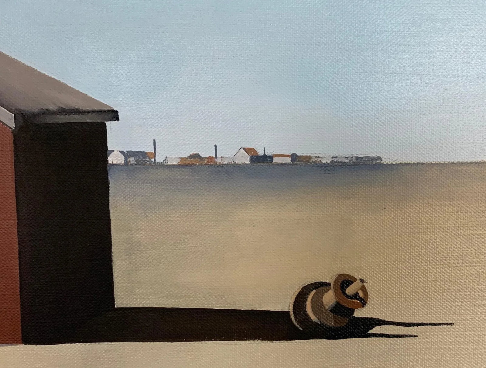 "The Walker" Contemporary Figurative Minimalist Landscape Oil Painting, Framed - 6