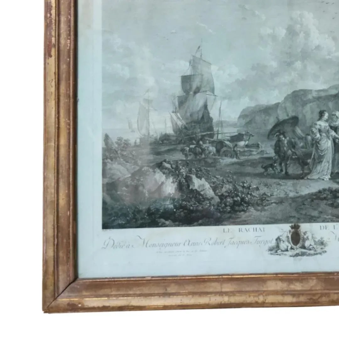 17th Century Italian Framed Engraving With Tinted Blue Glass - 2