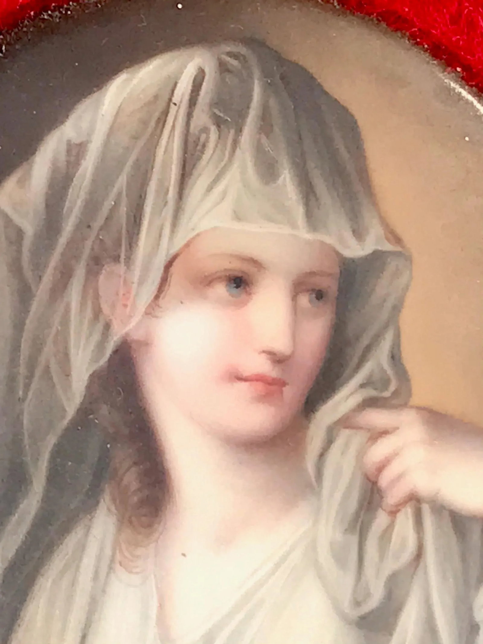 19th Century German Oval Porcelain Plaque Painting, Framed - 3