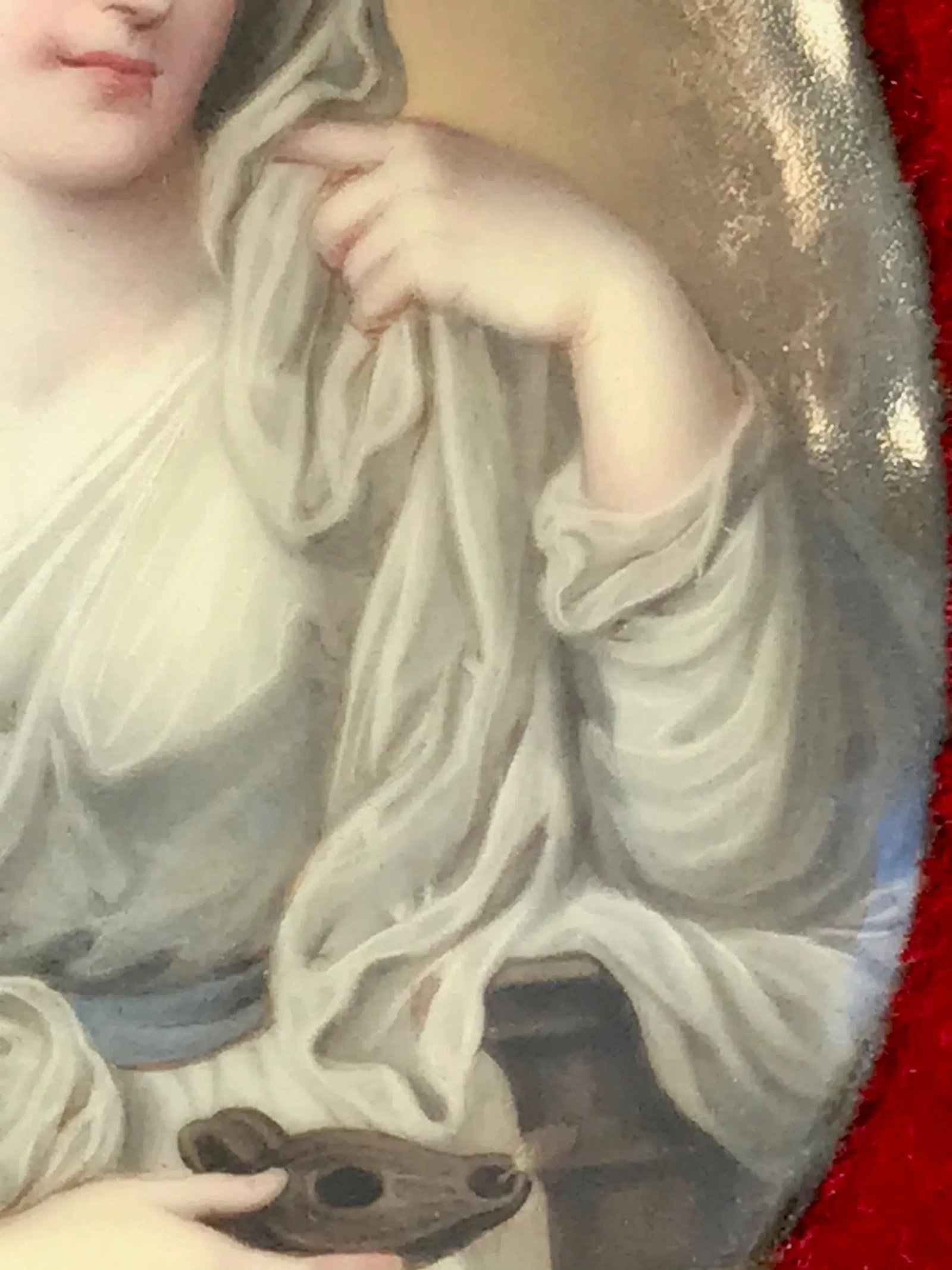 19th Century German Oval Porcelain Plaque Painting, Framed - 6