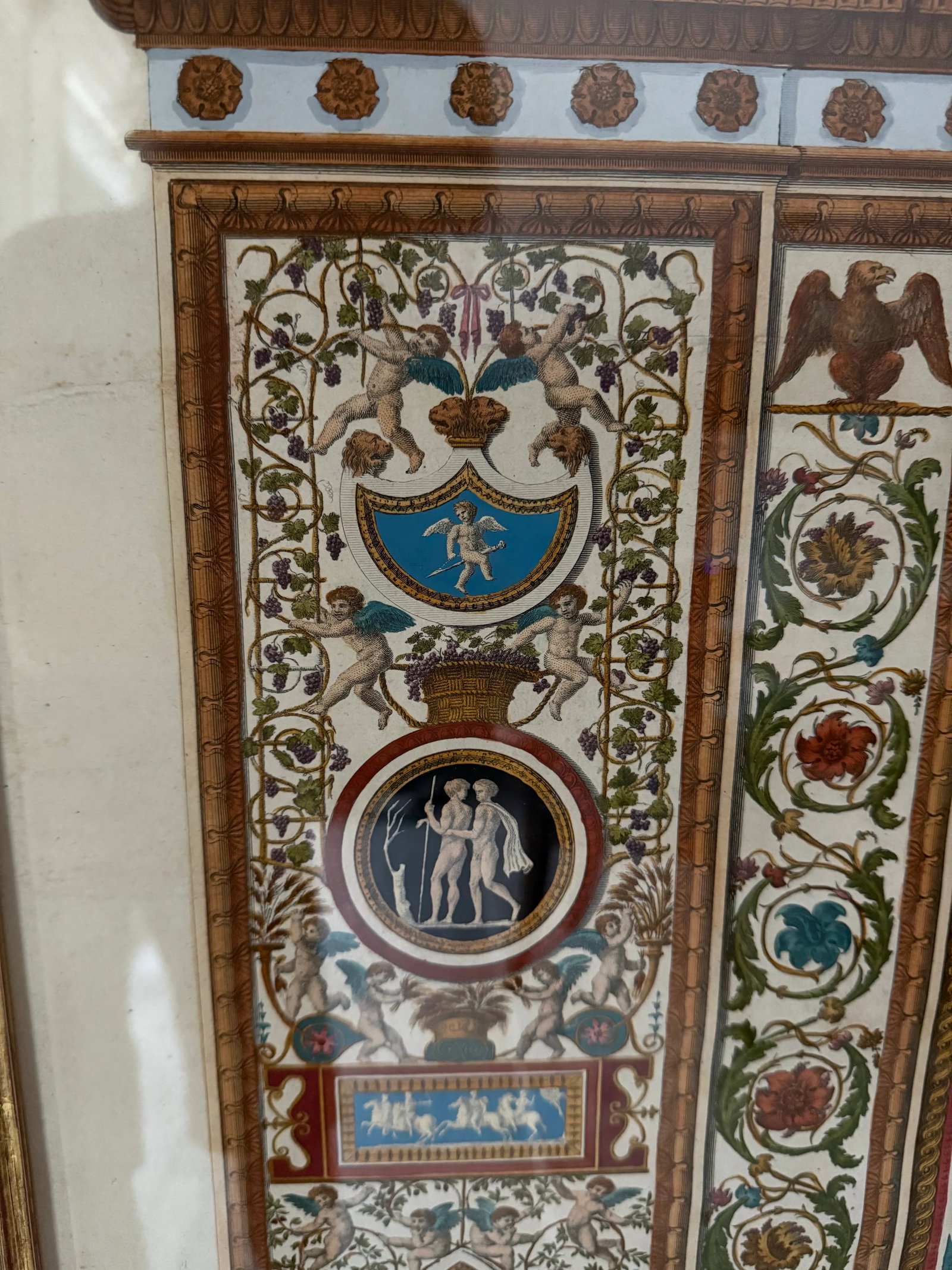 18th C. Hand Colored Engraving From the Raphael Loggia at the Vatican - 2
