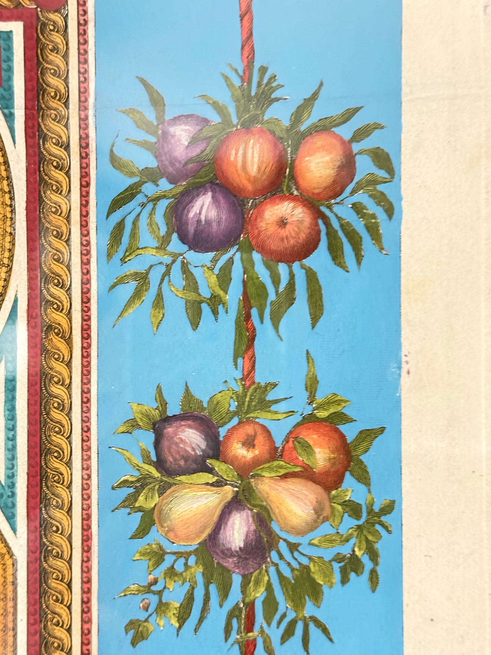 18th C. Hand Colored Engraving From the Raphael Loggia at the Vatican - 5