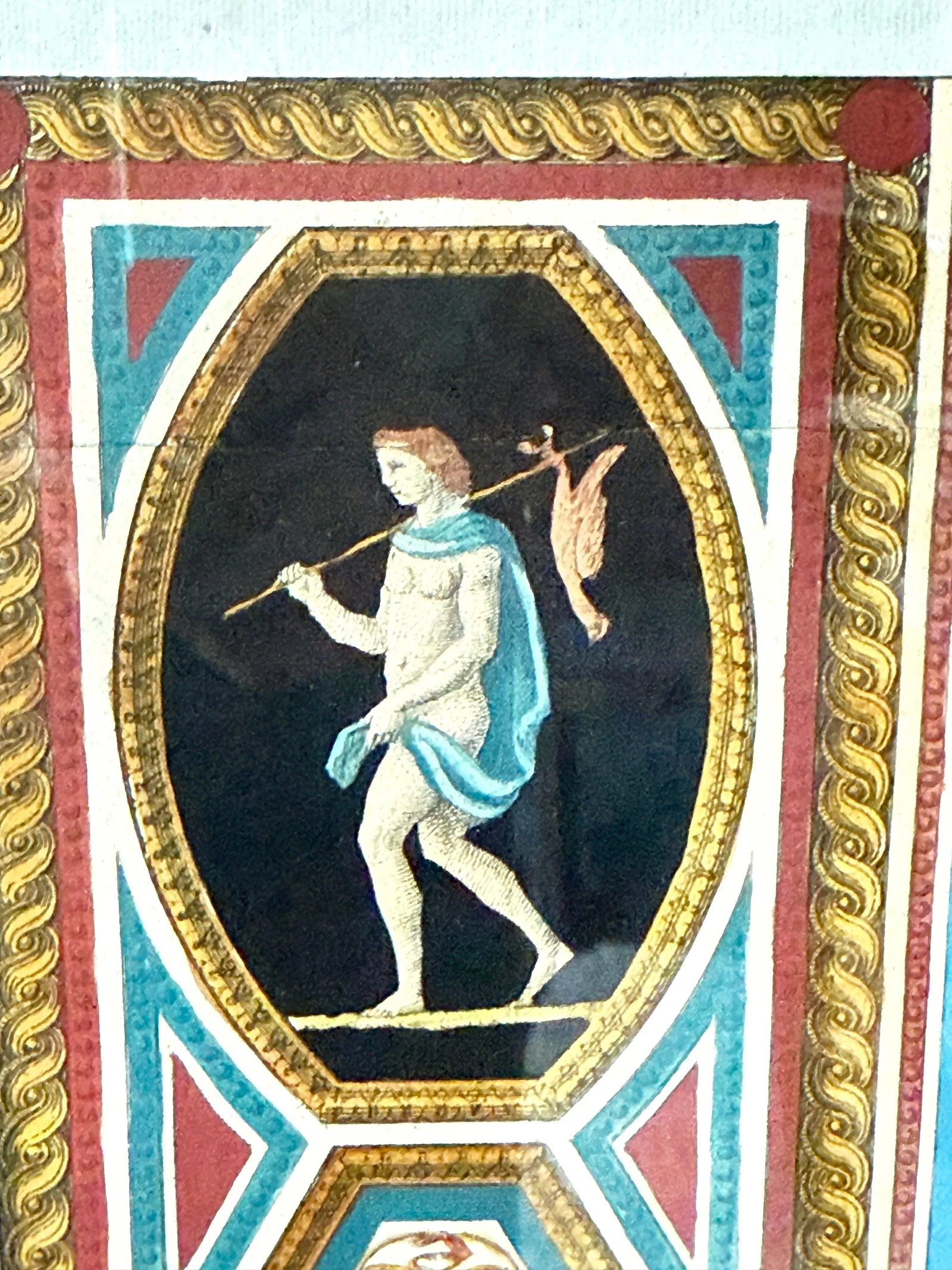 18th C. Hand Colored Engraving From the Raphael Loggia at the Vatican - 6