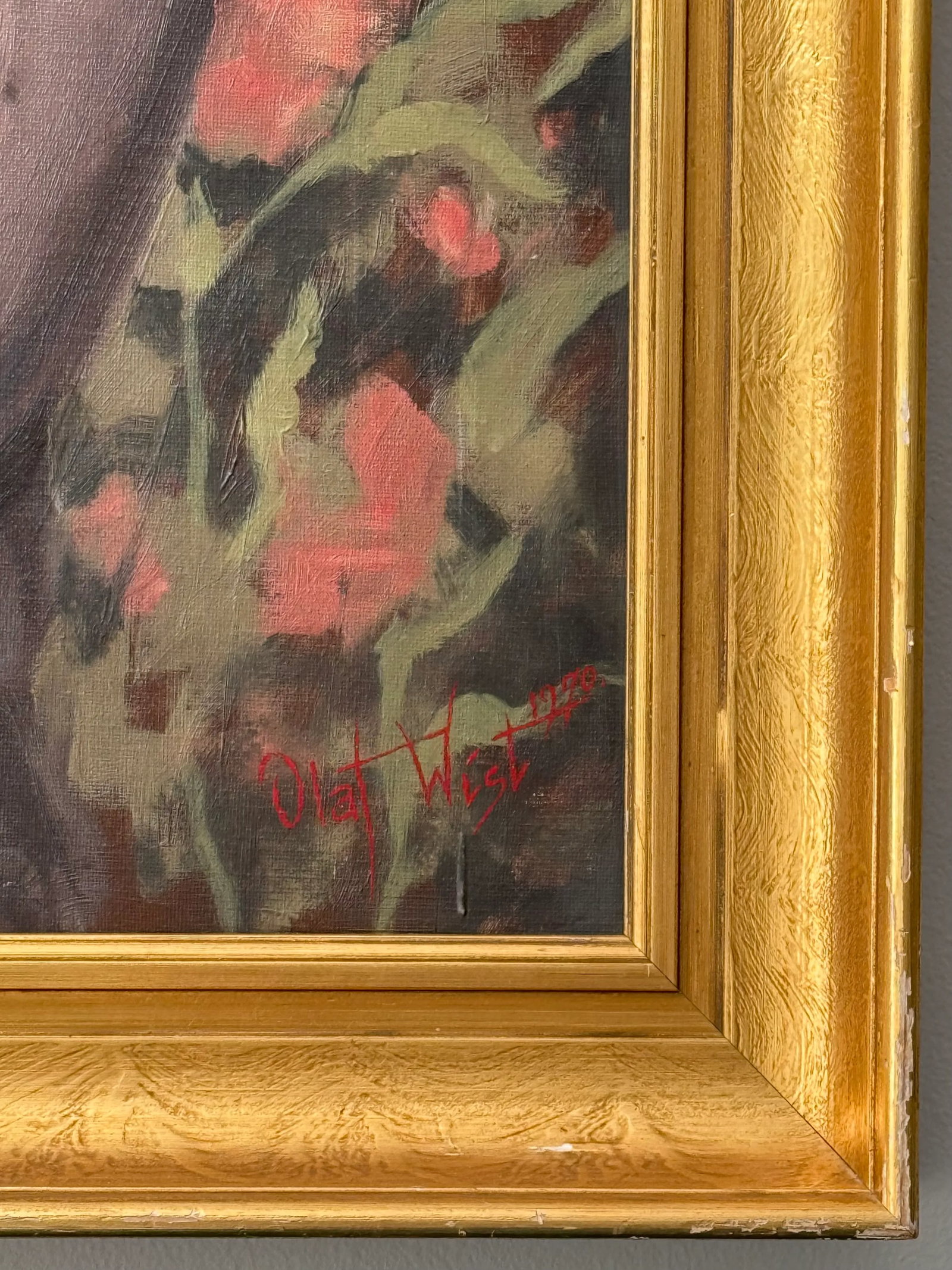 Late 20th Century Large Scandinavian Expressionist Portrait of a Mother & Child in a Swirling Landsc - 7