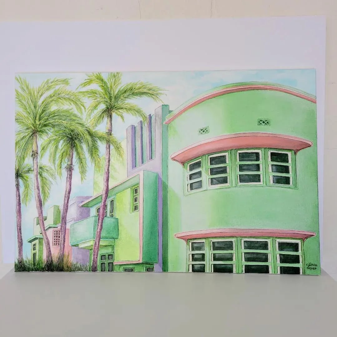 Palm Trees Architecture of South Beach Miami by Cynthia Geyer - 2
