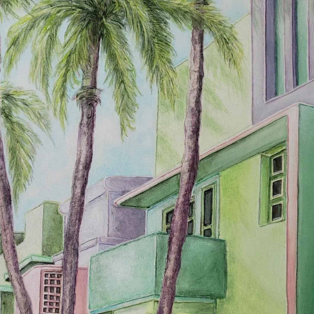 Palm Trees Architecture of South Beach Miami by Cynthia Geyer - 3