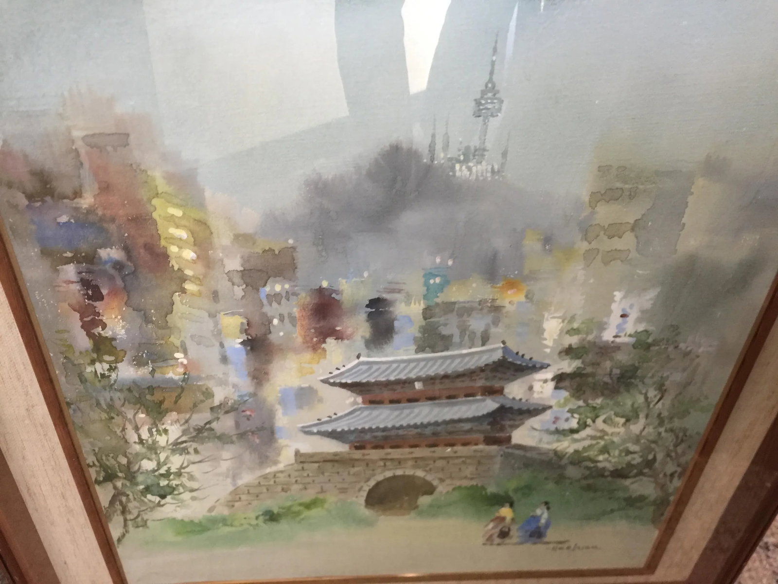 Hoe Won Watercolor Korean Artist Mid Century Modern - 5