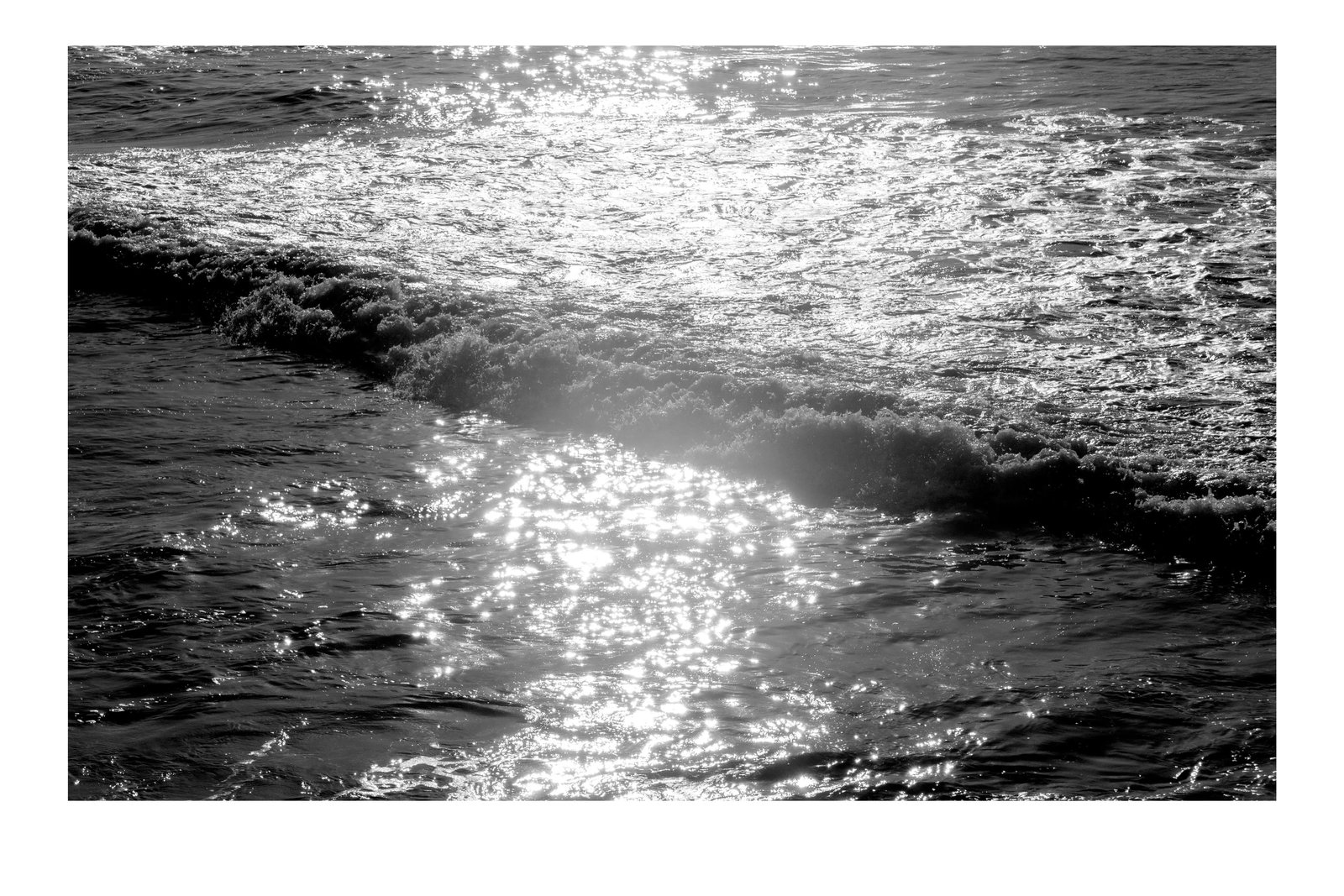 "Pacific Sunset Waves" Contemporary Seascape Giclee Print by Kind of Cyan: This is an exclusive limited edition black and white Giclee print, on 100% cotton Hahnemuhle Photo Rag Fine Art matte paper. This beautiful black and white high contrast photograph is titled "Pacific 