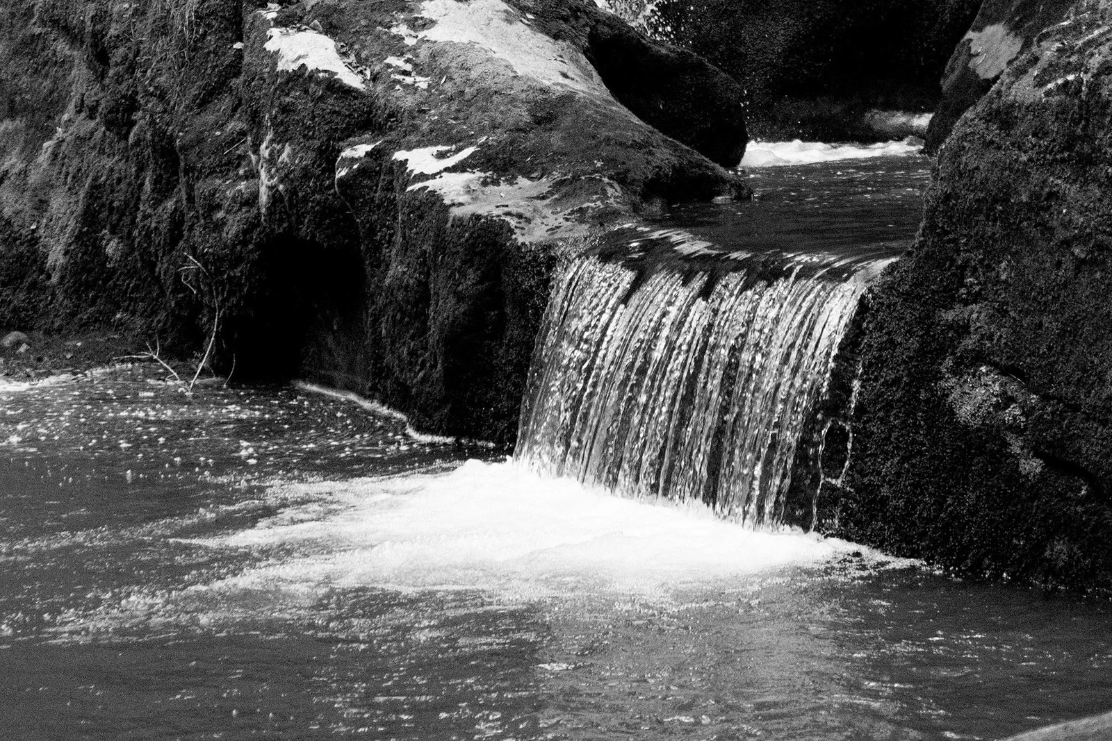 2021 "Zen Forest Waterfall" Black and White Landscape Giclee Print - 4